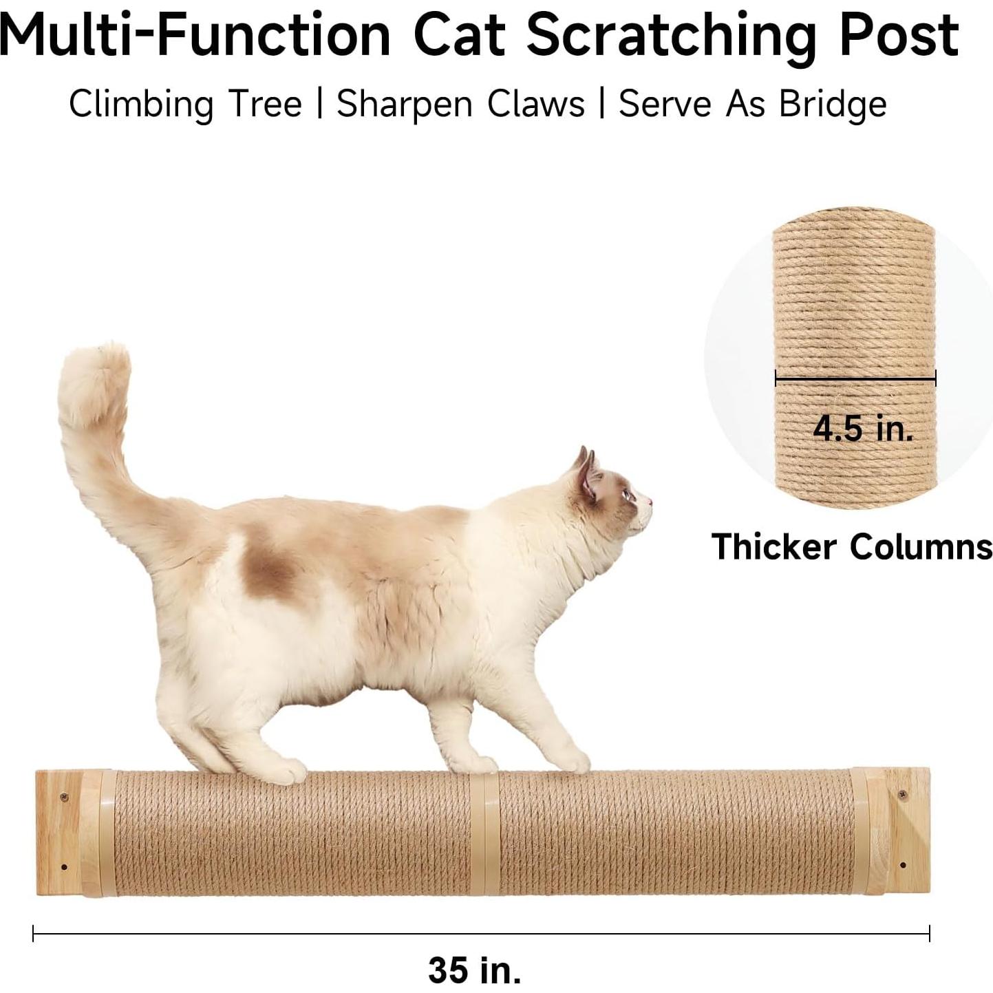 Poste Rascador para Gatos FUKUMARU 93 x 11.4 cm Madera Natural