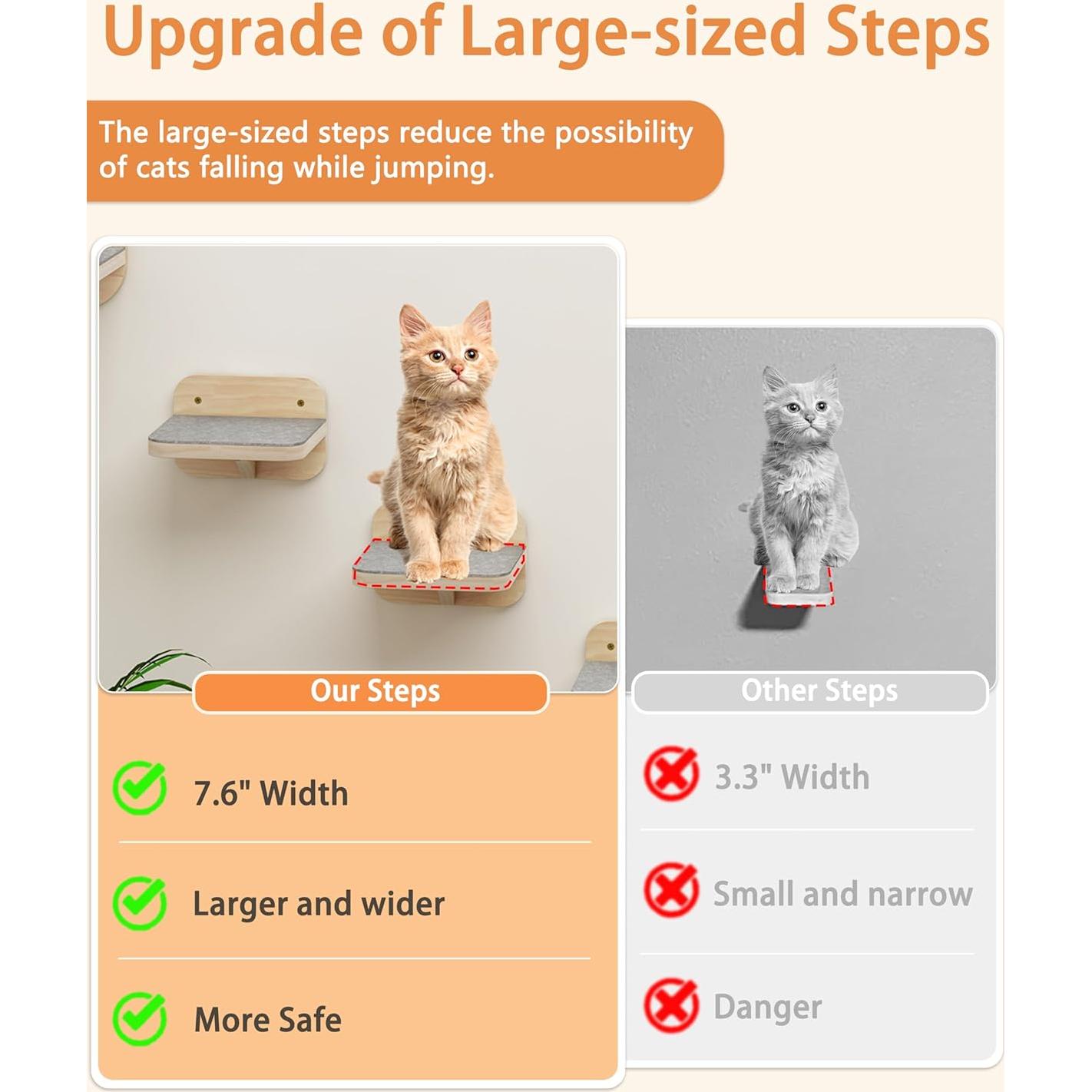 Mueble de Pared para Gatos Meidok con Estantes y Tazones de Acero