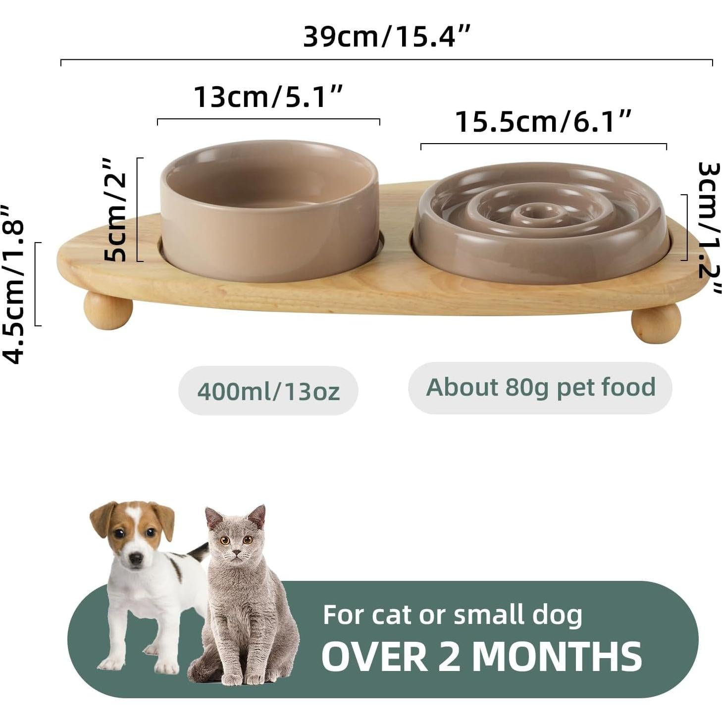 Tazón Elevado de Comida Lenta para Gatos Havniva 15.24cm