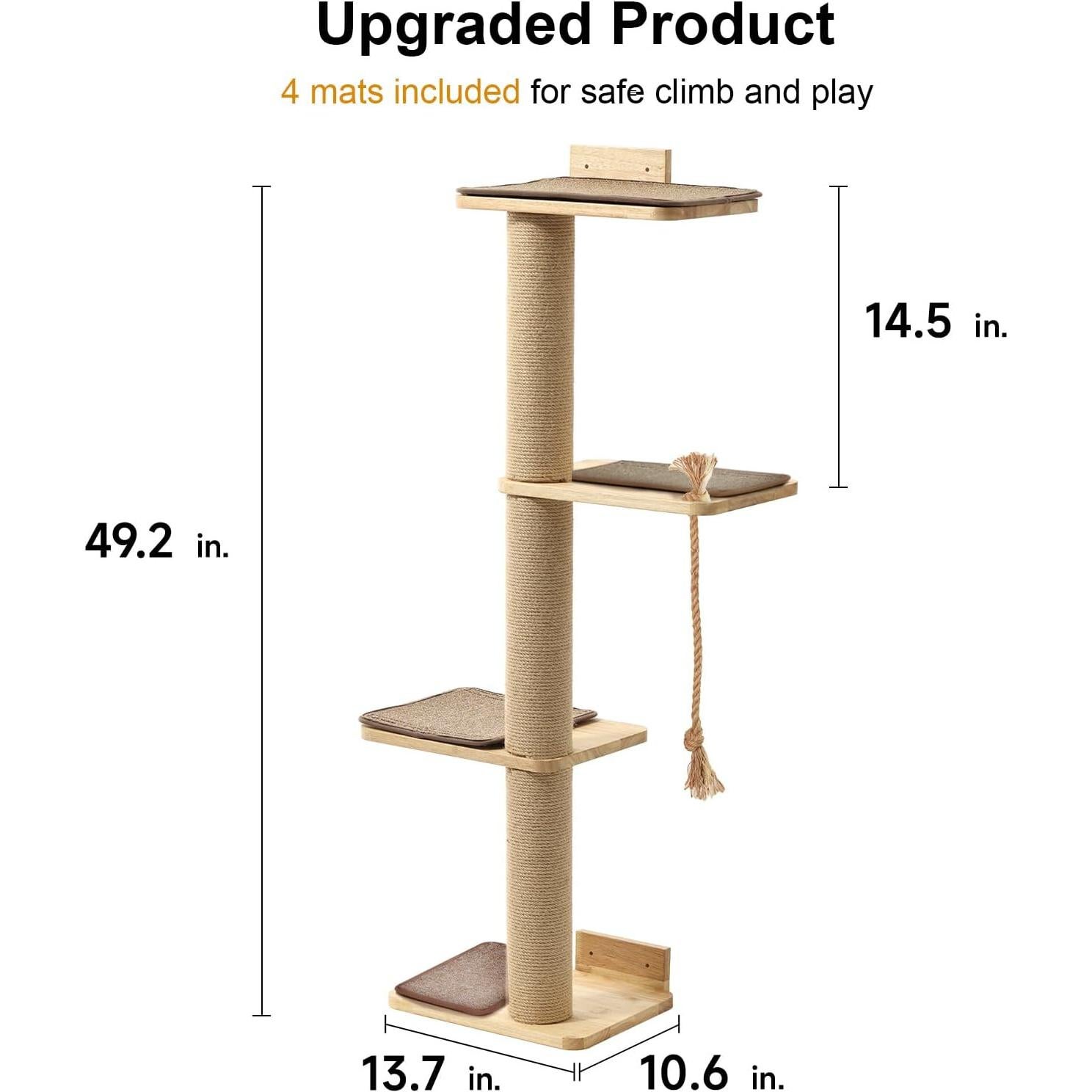 Árbol de Actividad para Gatos FUKUMARU 127 cm Madera Caucho