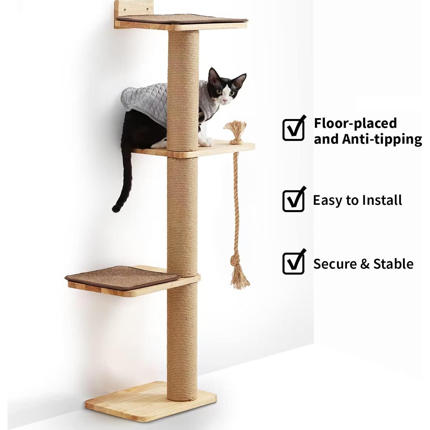 Árbol de Actividad para Gatos FUKUMARU 127 cm Madera Caucho