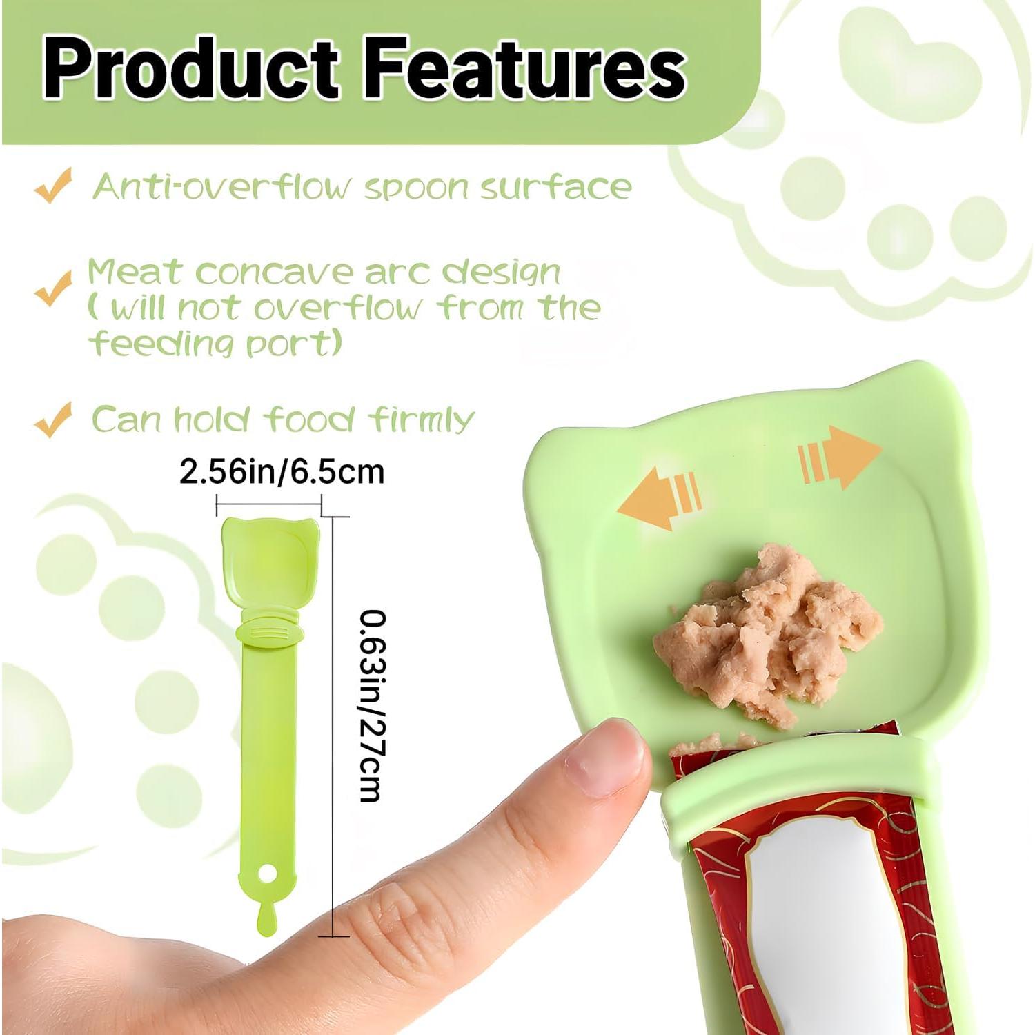 Cuchara de Alimentación para Gatos Qiifaiikooii - Verde, 32g