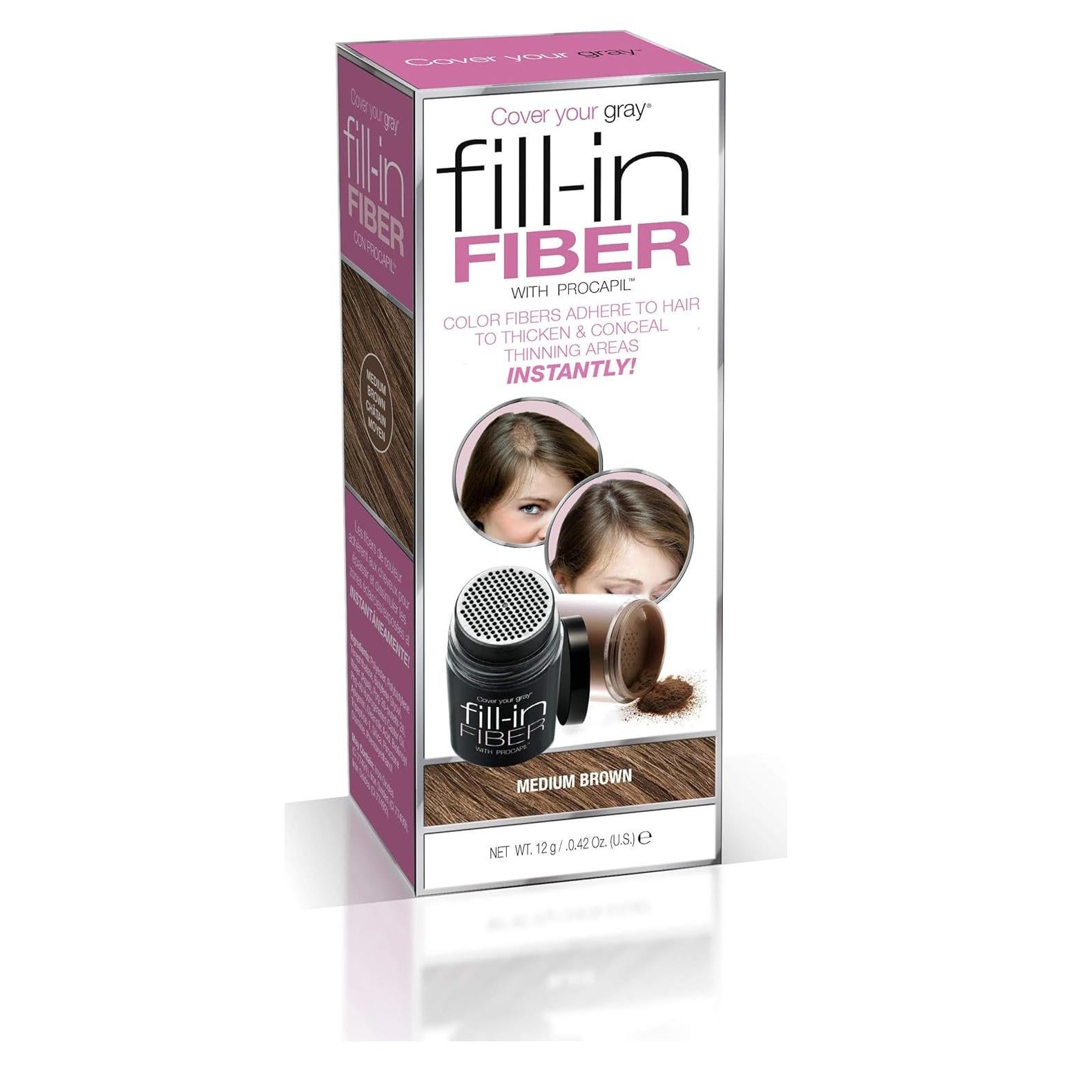 Fibras Relleno para Cabello Fisk Procapil Marrón Medio