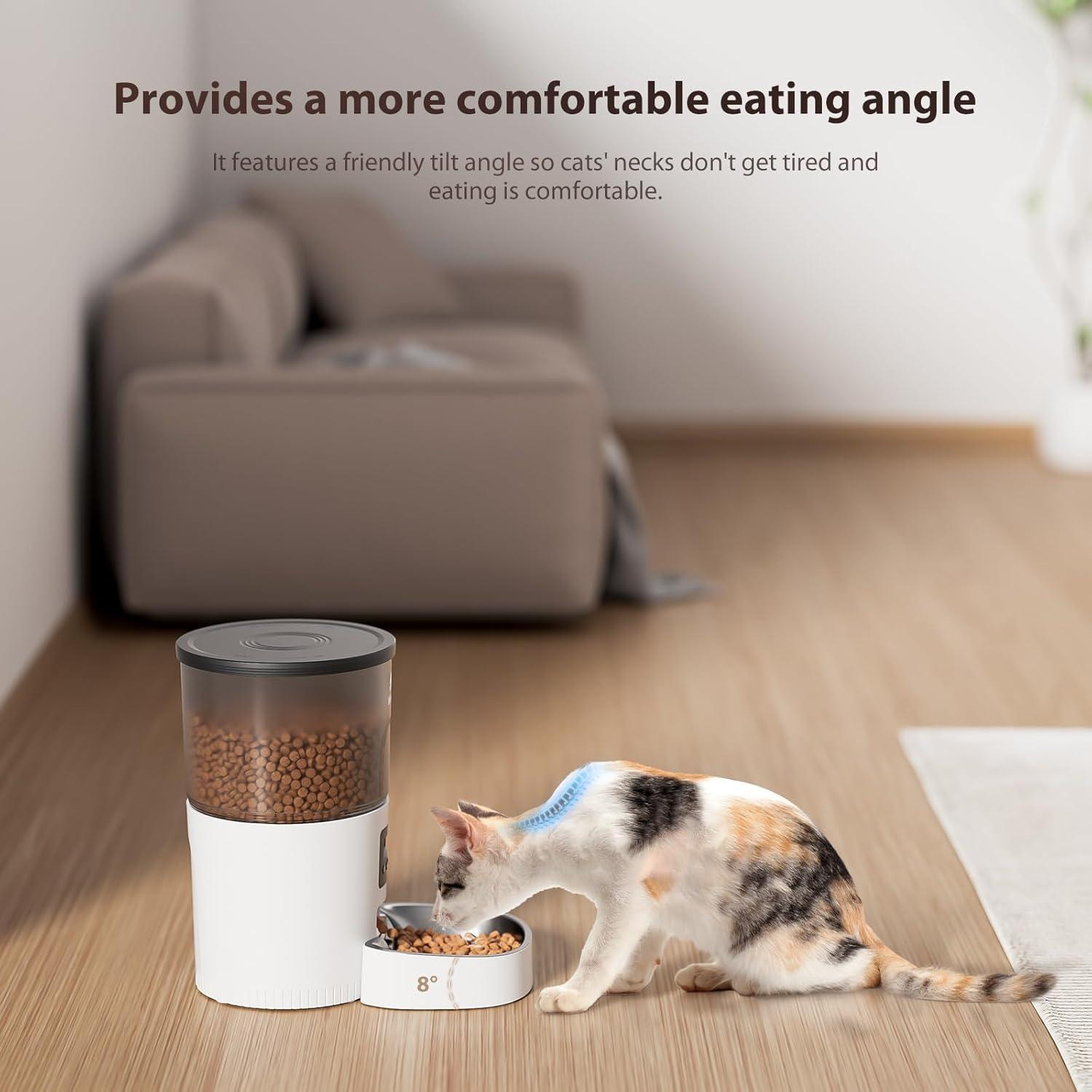 Comedero Automático para Gatos IMIPAW 3L Programable Blanco Negro