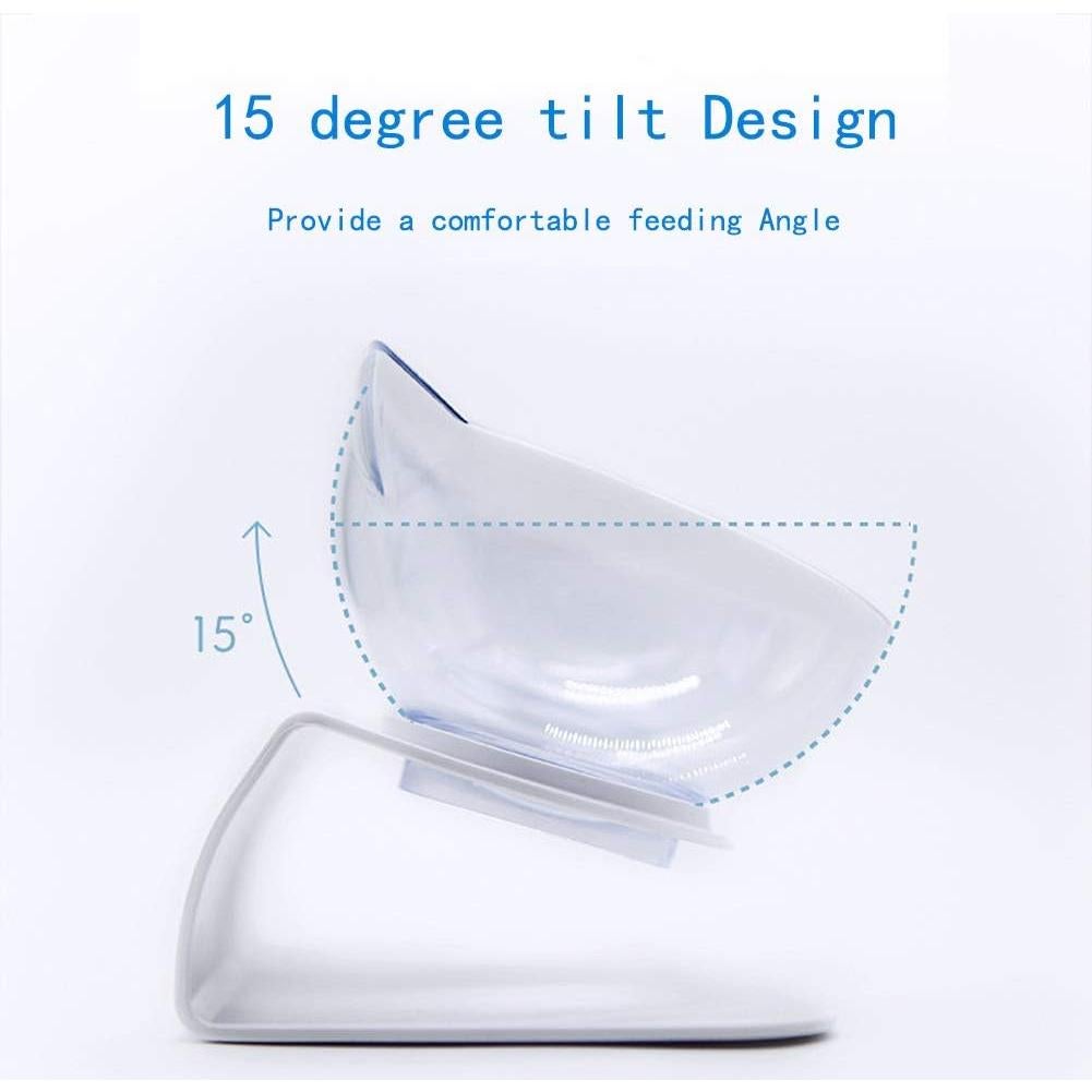 Cuencos Elevados para Gatos Luck Dawn T-130 2 en 1 Transparente