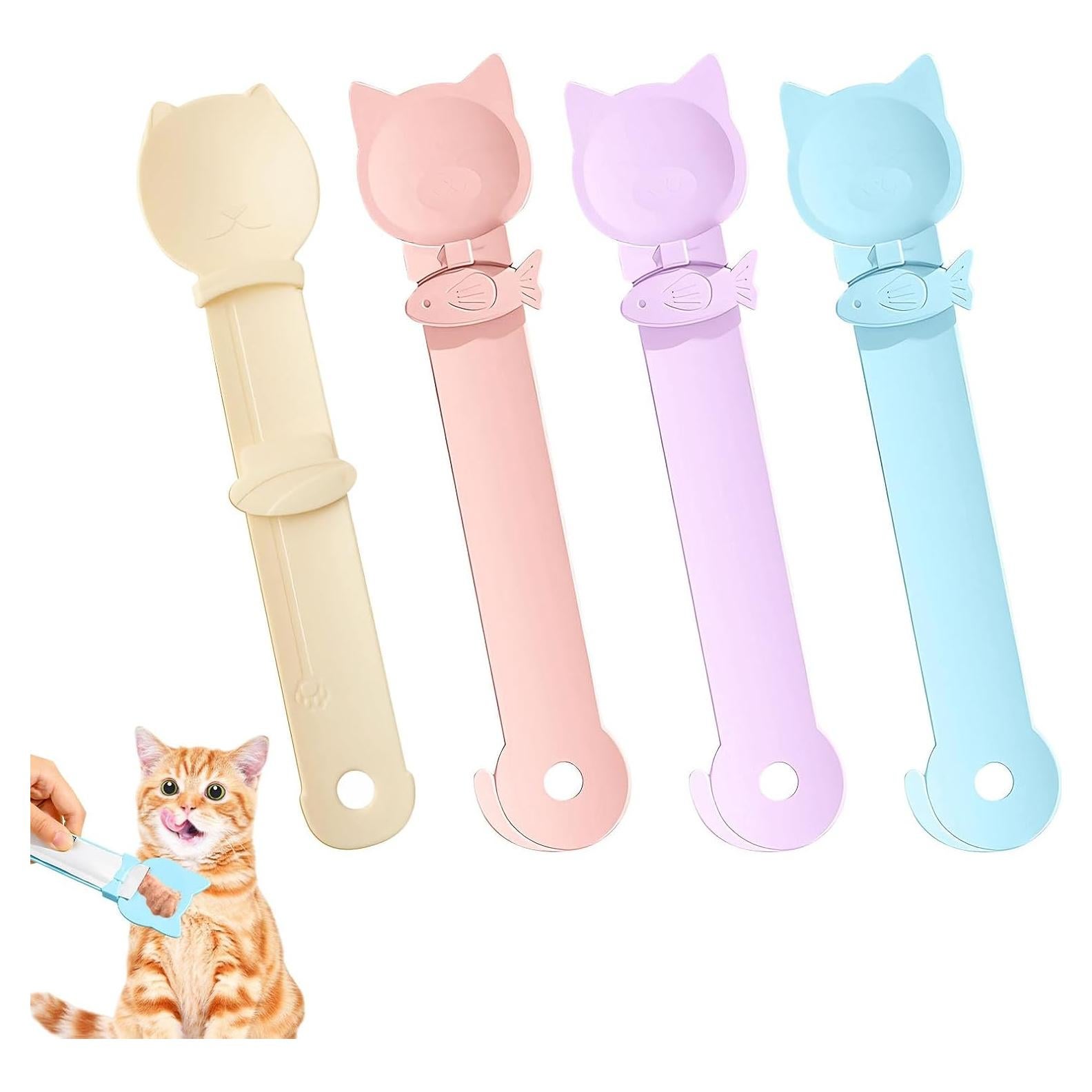 Cuchara de Alimentación para Gatos Aerbee 4PCS - Dispensador de Golosinas Exprimible