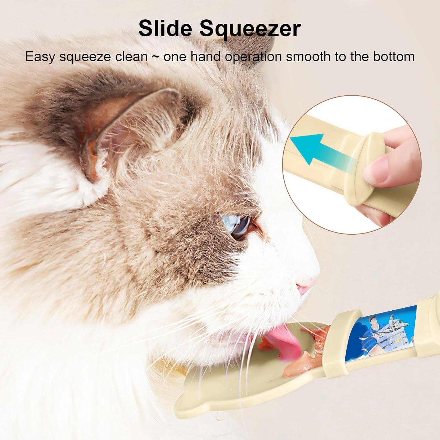 Cuchara de Alimentación para Gatos Aerbee 4PCS - Dispensador de Golosinas Exprimible