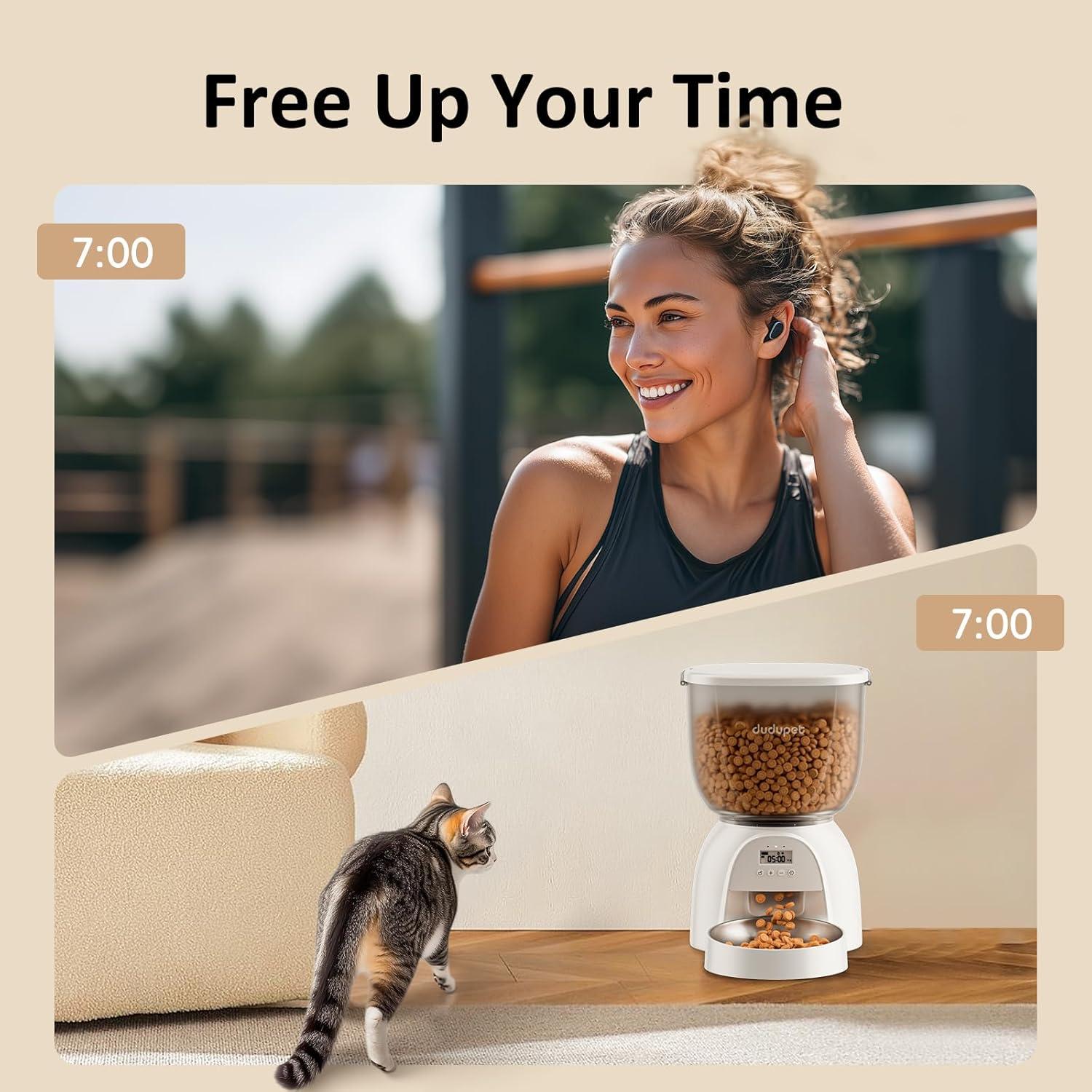 Dispensador Automático de Comida DUDUPET 5L para Gatos