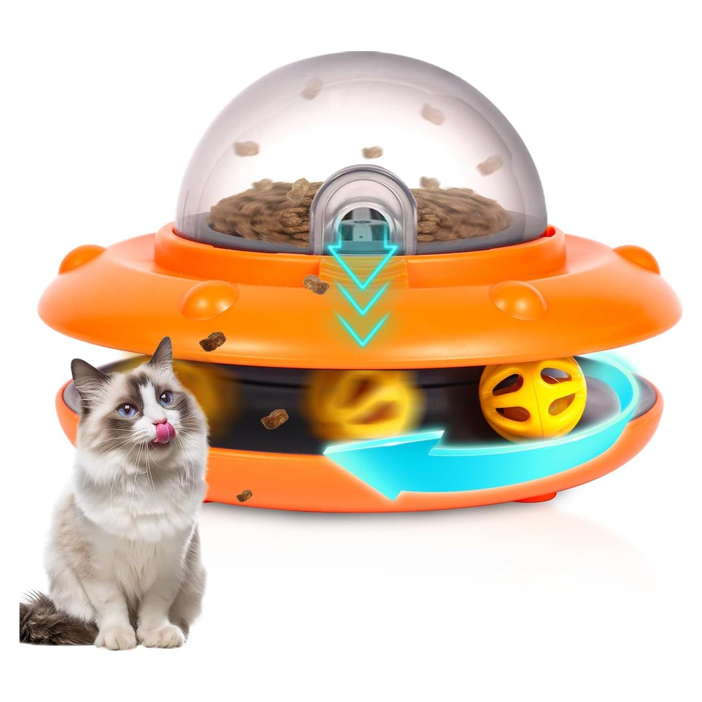 Dispensador de golosinas para gatos Fanosy, automático y recargable