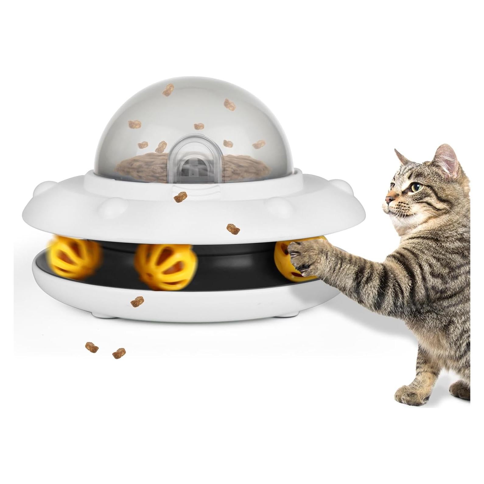 Comedero Interactivo para Gatos CarrieCathy UFO 2-en-1 Lento