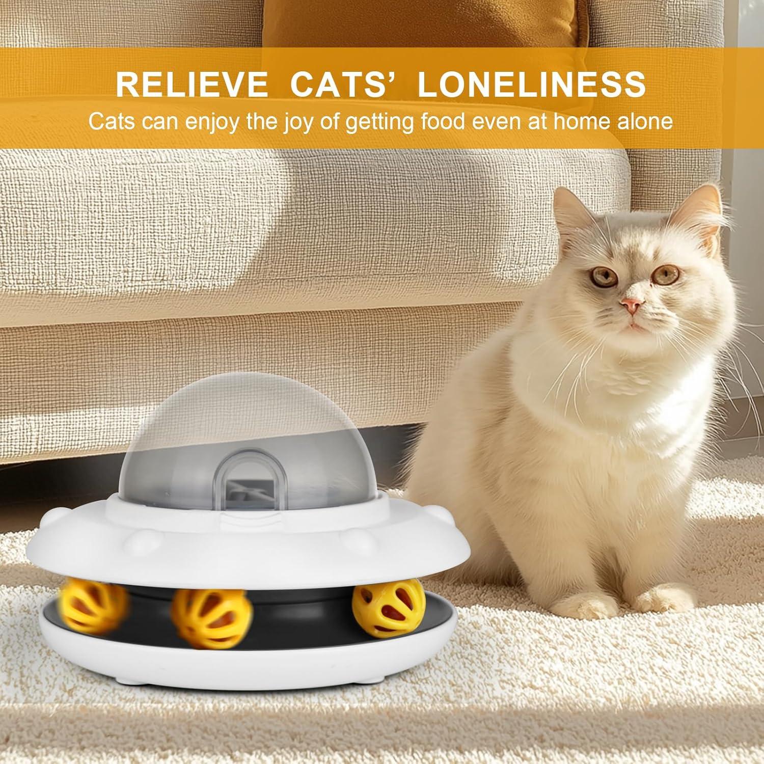 Comedero Interactivo para Gatos CarrieCathy UFO 2-en-1 Lento