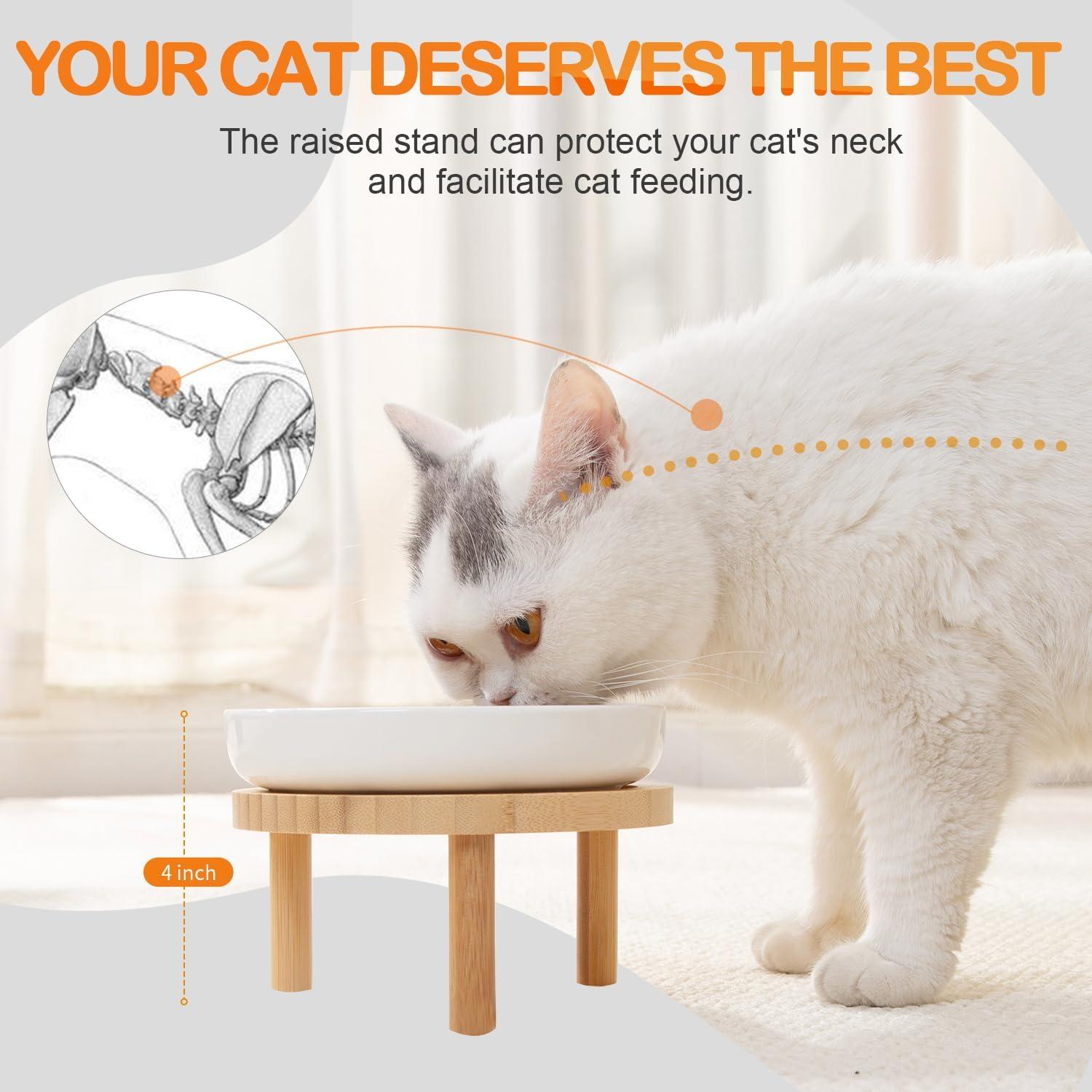 Cuenco Elevado para Gatos Lusifaco 15 cm Cerámica Antivómito