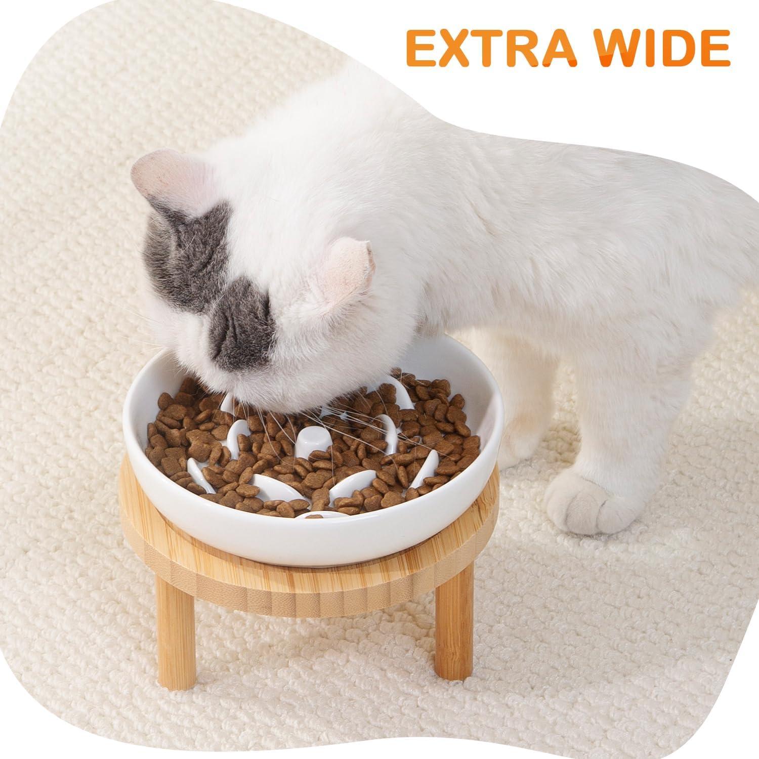 Cuenco Elevado para Gatos Lusifaco 15 cm Cerámica Antivómito