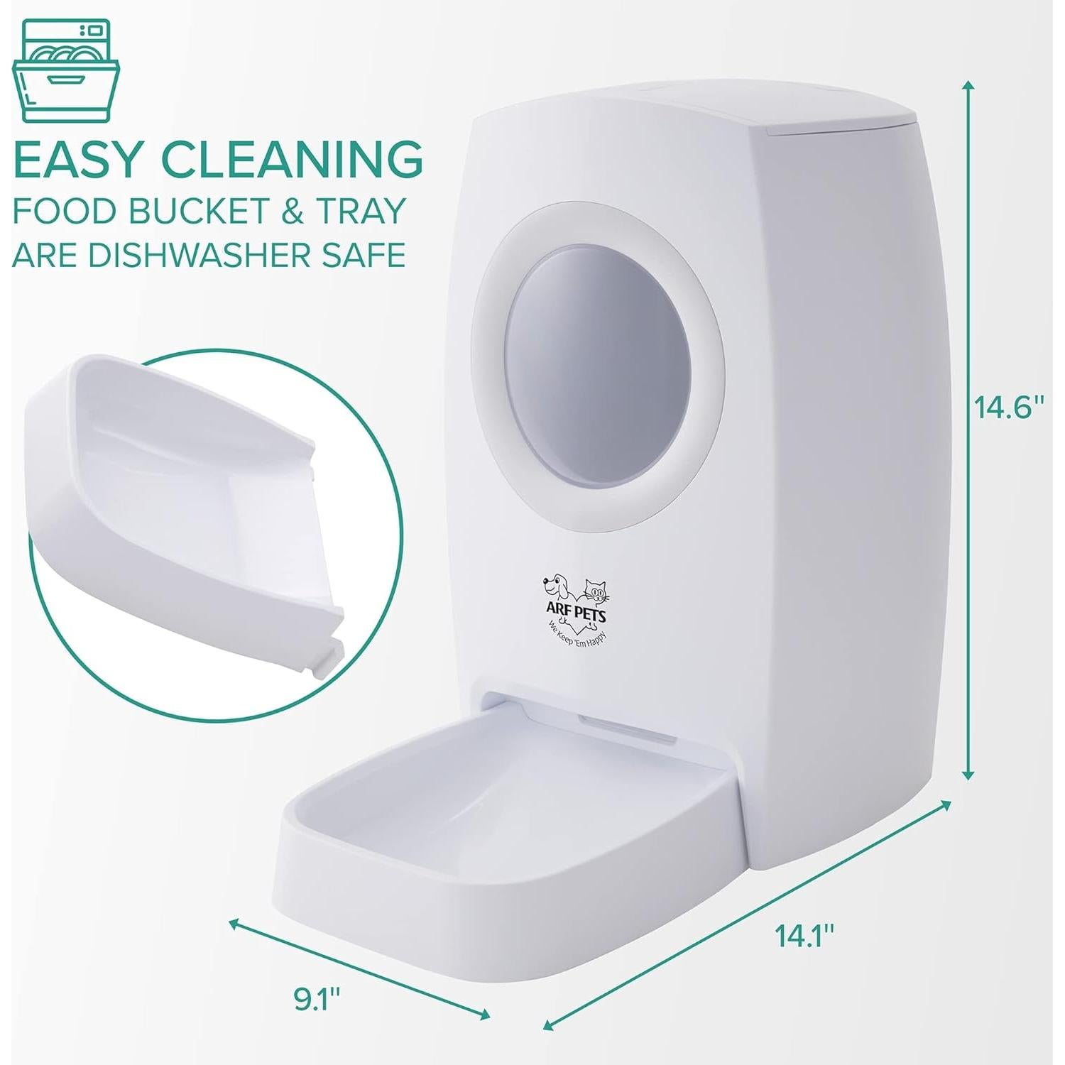 Dispensador Automático de Comida Arf Pets 6L para Mascotas