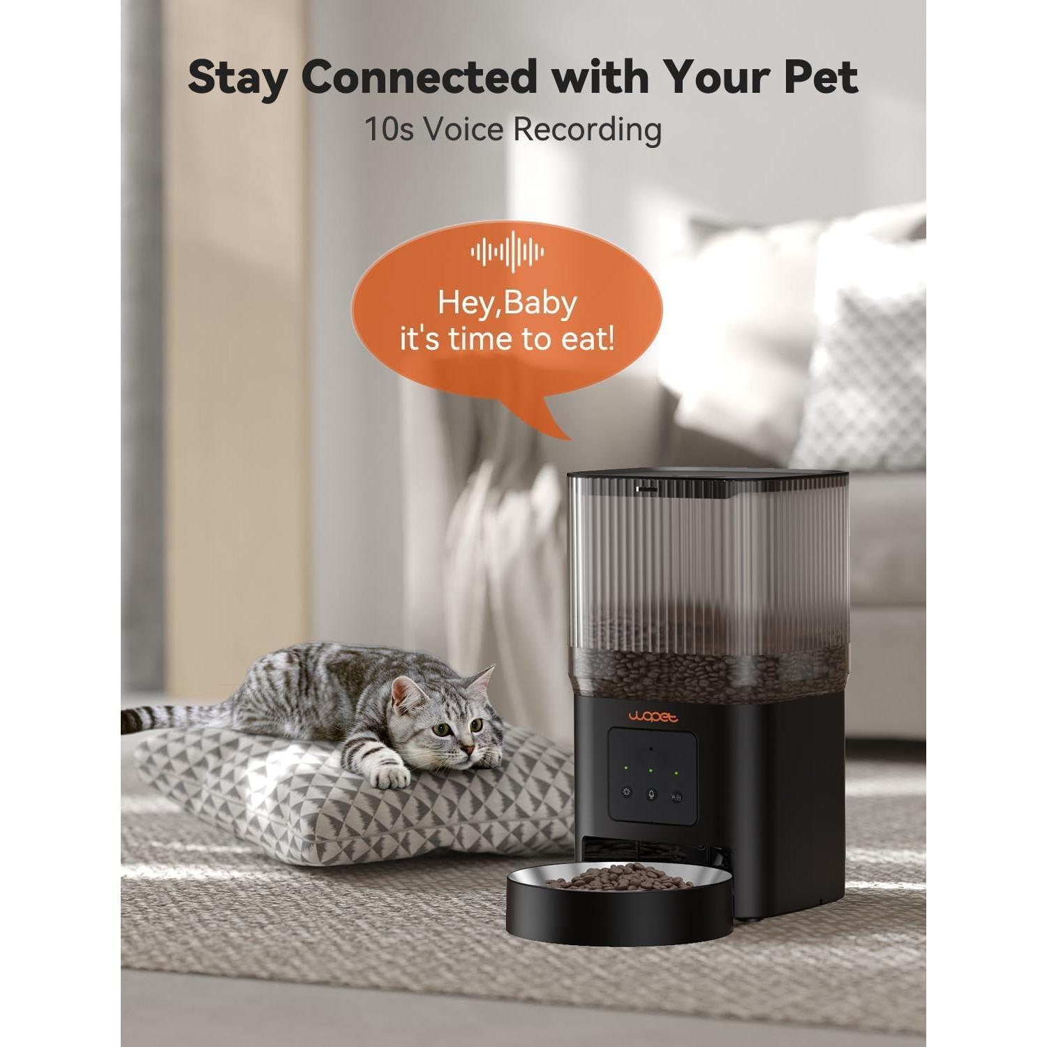 Comedero Automático WOPET 5G WiFi para Gatos y Perros 4L