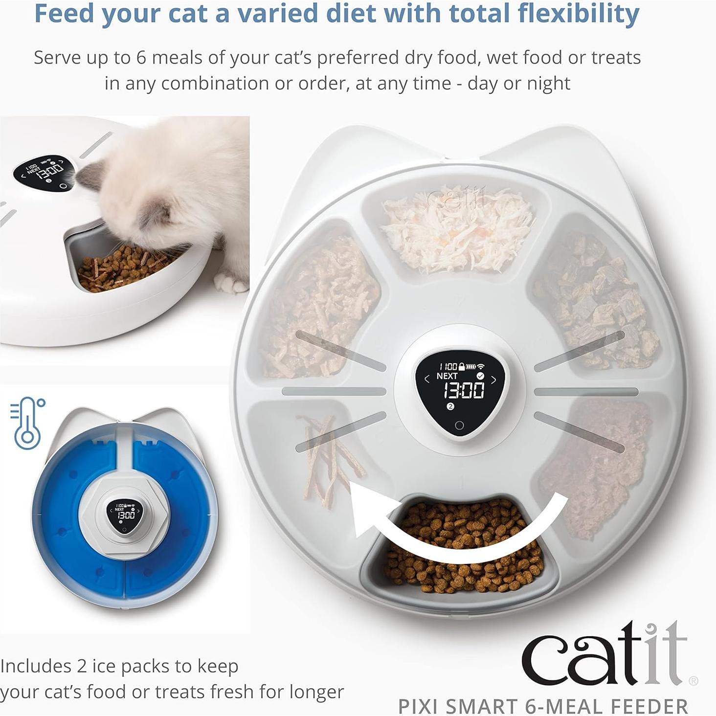 Alimentador Inteligente Catit PIXI 6 Comidas Blanco