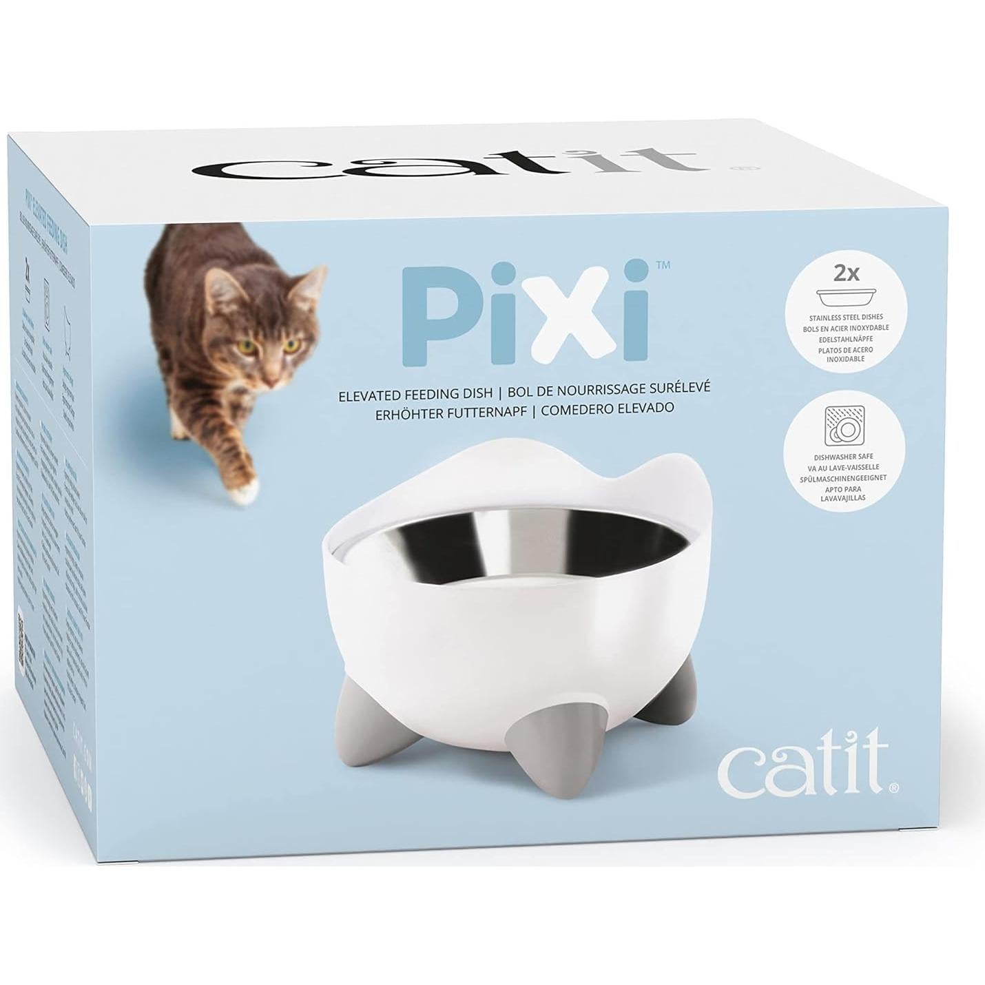 Plato Elevado para Gatos Catit PIXI Acero Inoxidable 14cm