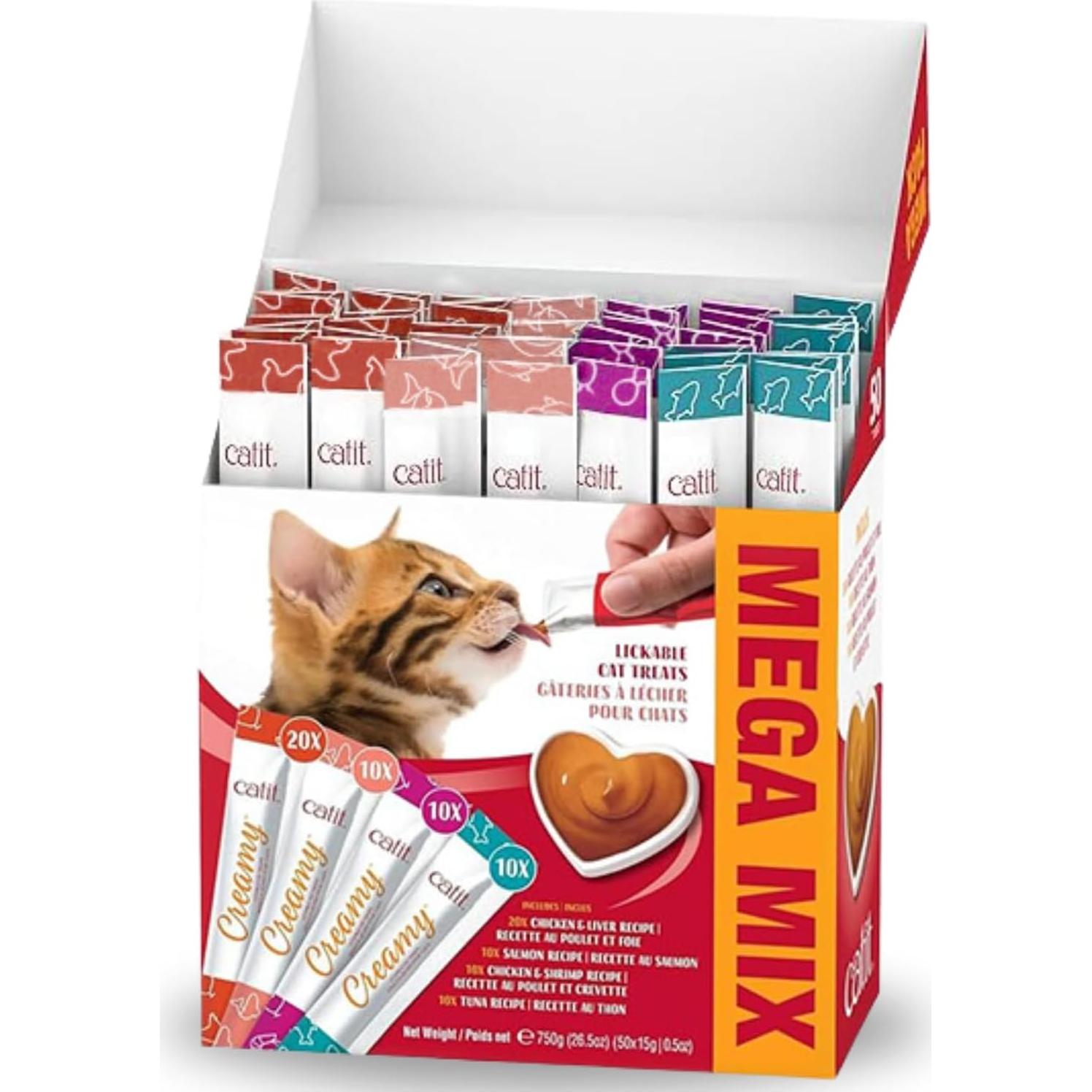 Catit Creamy Treats Lickables para Gatos - 50 Tubos de 14.17 g