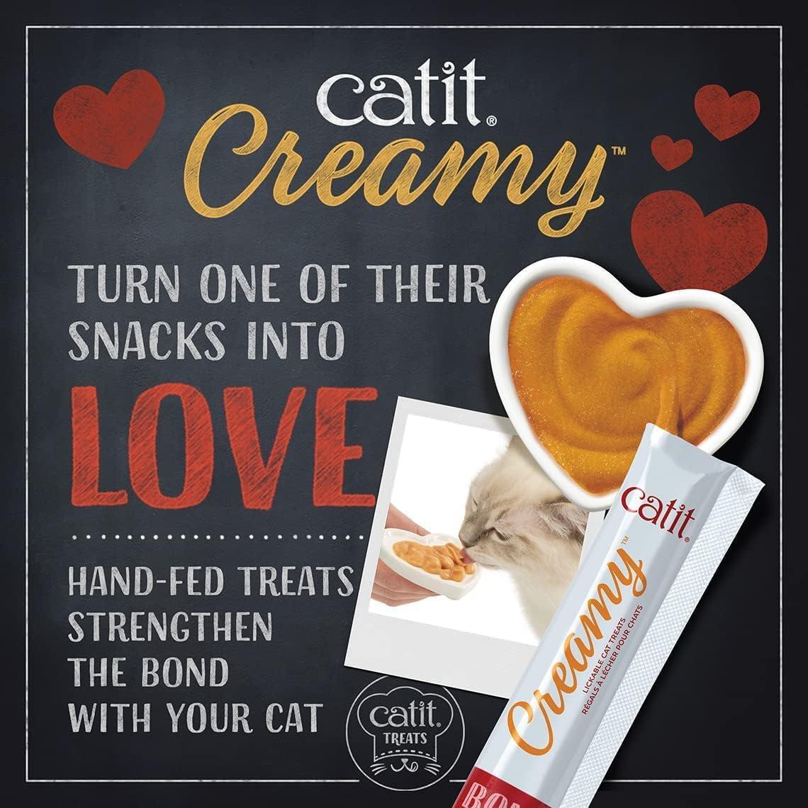 Catit Creamy Treats Lickables para Gatos - 50 Tubos de 14.17 g