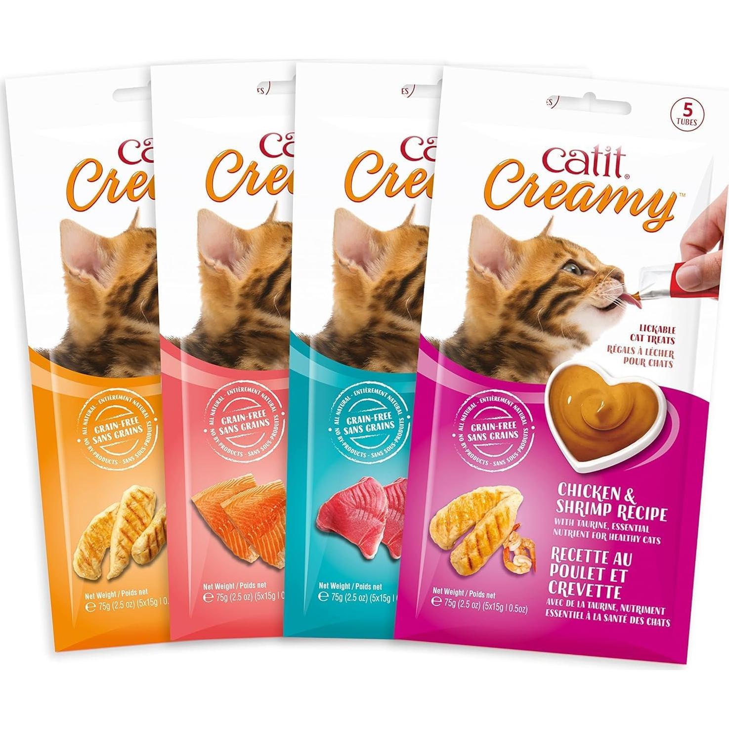Catit Creamy Treats Lickables para Gatos - 50 Tubos de 14.17 g