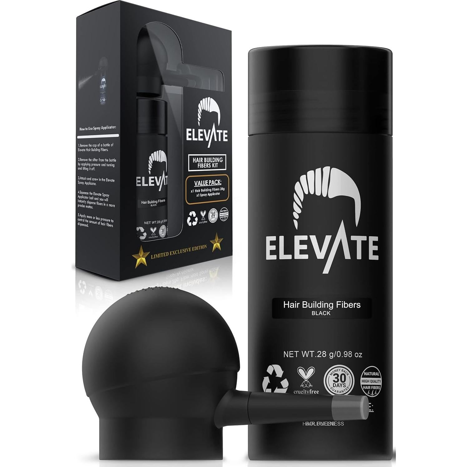 ELEVATE Kit Perfeccionamiento Cabello 2 en 1 | Fibras y Spray
