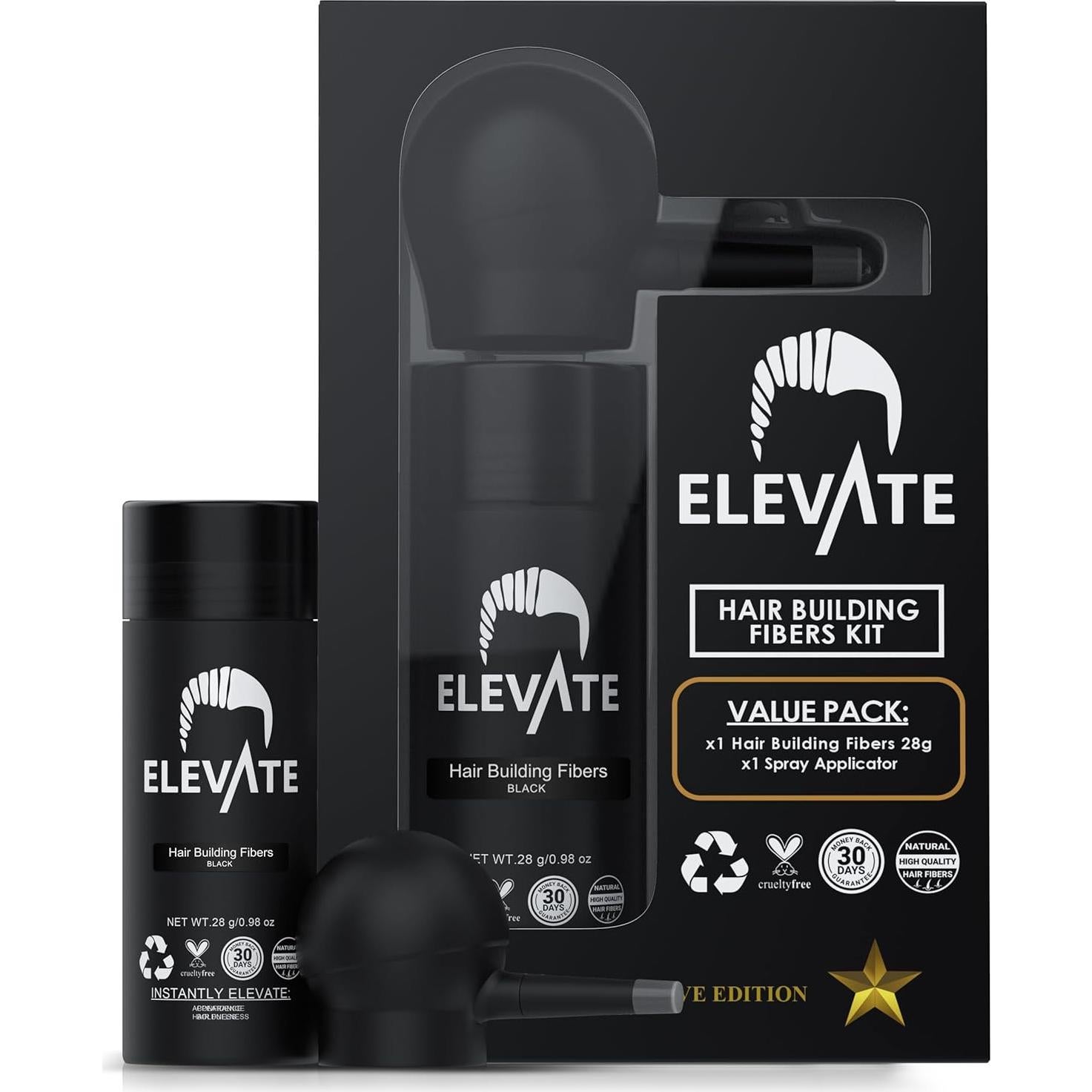 ELEVATE Kit Perfeccionamiento Cabello 2 en 1 | Fibras y Spray