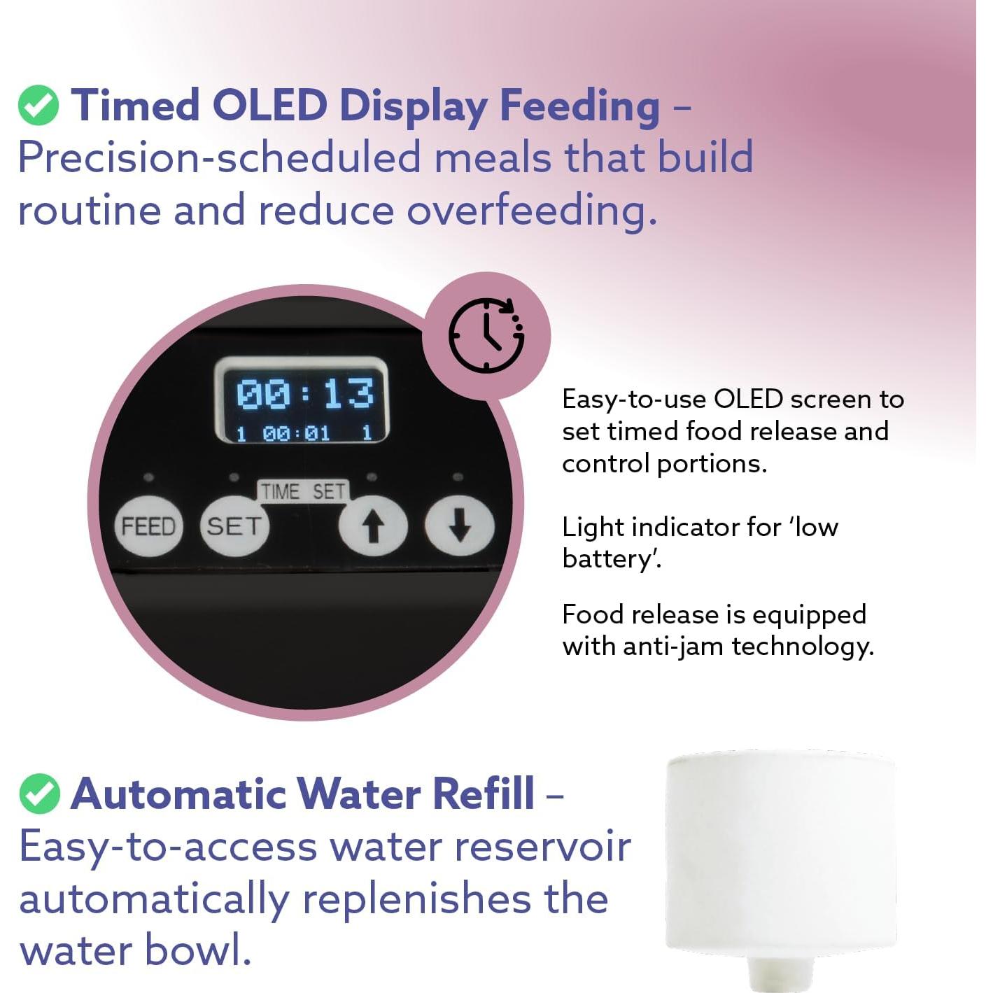 Comedero Automático Feeding Friend® para Perros y Gatos XS - Negro