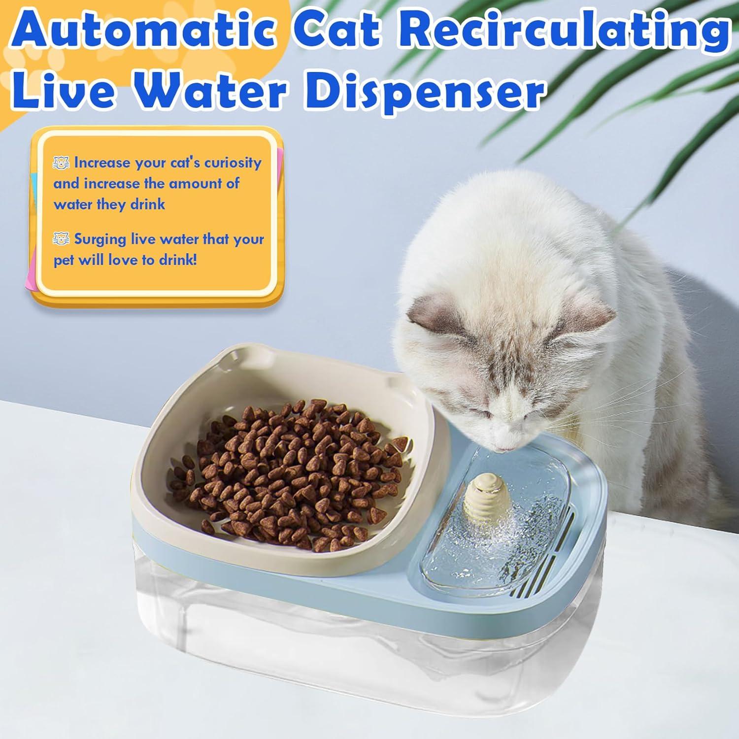 Cuencos Dobles 2 en 1 Jellydog para Perros y Gatos - Dispensador Automático de Agua 2.4L