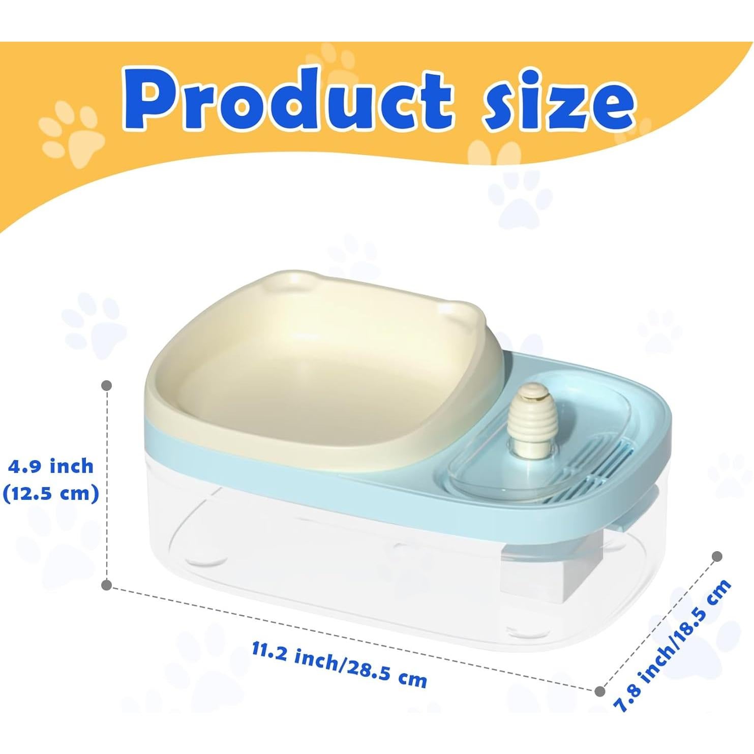 Cuencos Dobles 2 en 1 Jellydog para Perros y Gatos - Dispensador Automático de Agua 2.4L