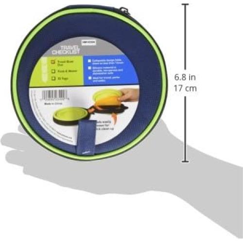 Tazón de Viaje de Silicona Petmate 3 Tazas Azul Marino/Verde