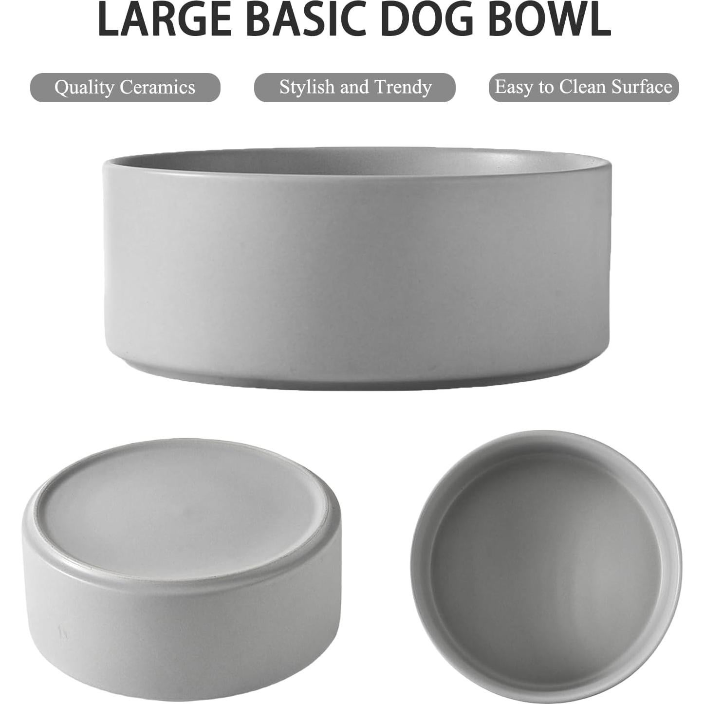 Tazón de Perro Cerámica 20 cm Welloyed Antideslizante Gris