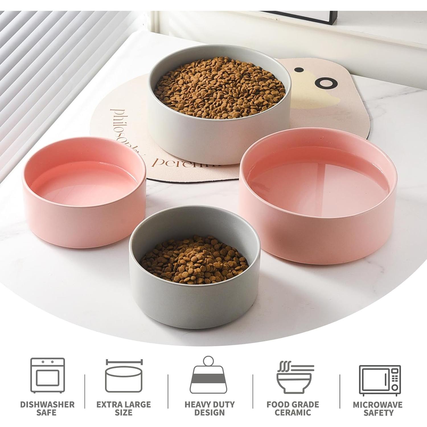 Tazón de Perro Cerámica 20 cm Welloyed Antideslizante Gris