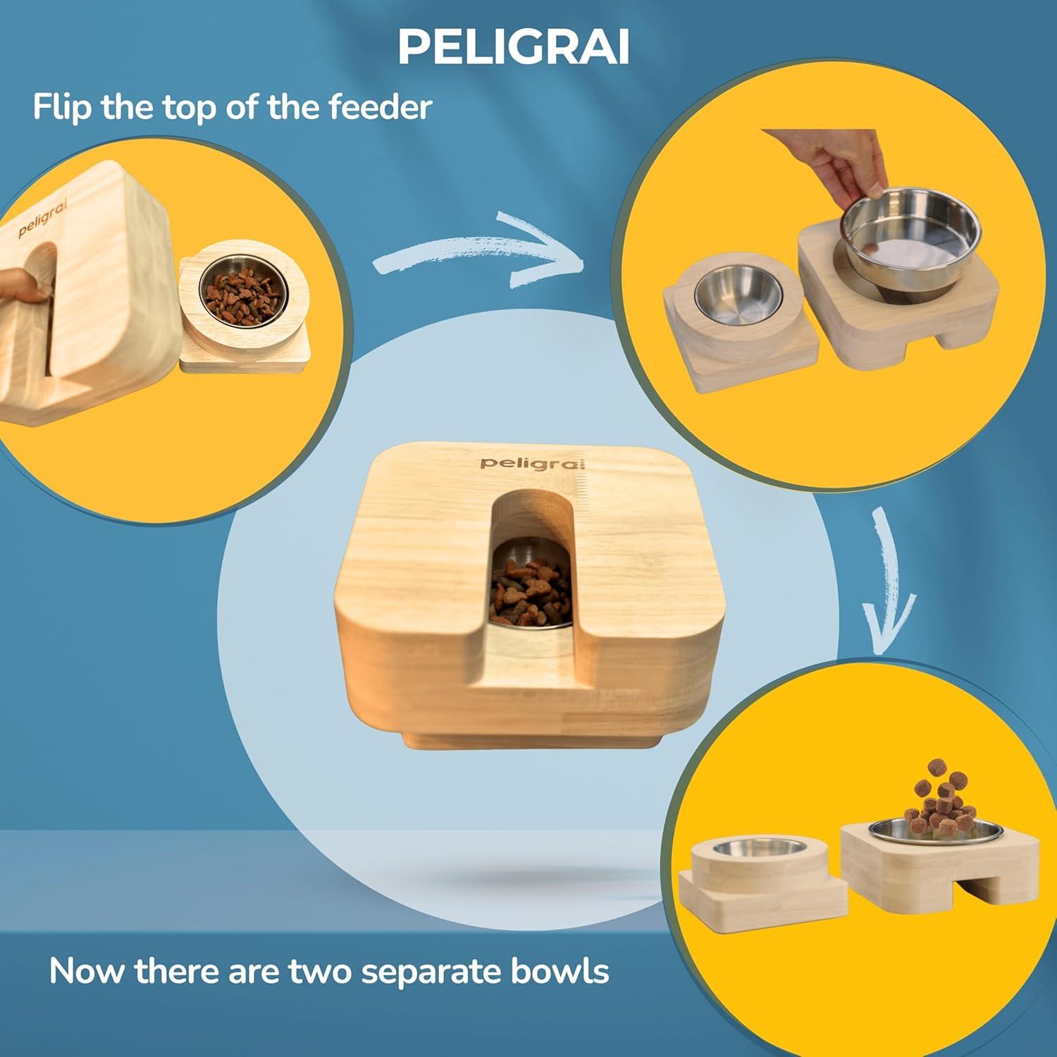 Comedero Interactivo para Gatos Peligrai 3 en 1 Antideslizante