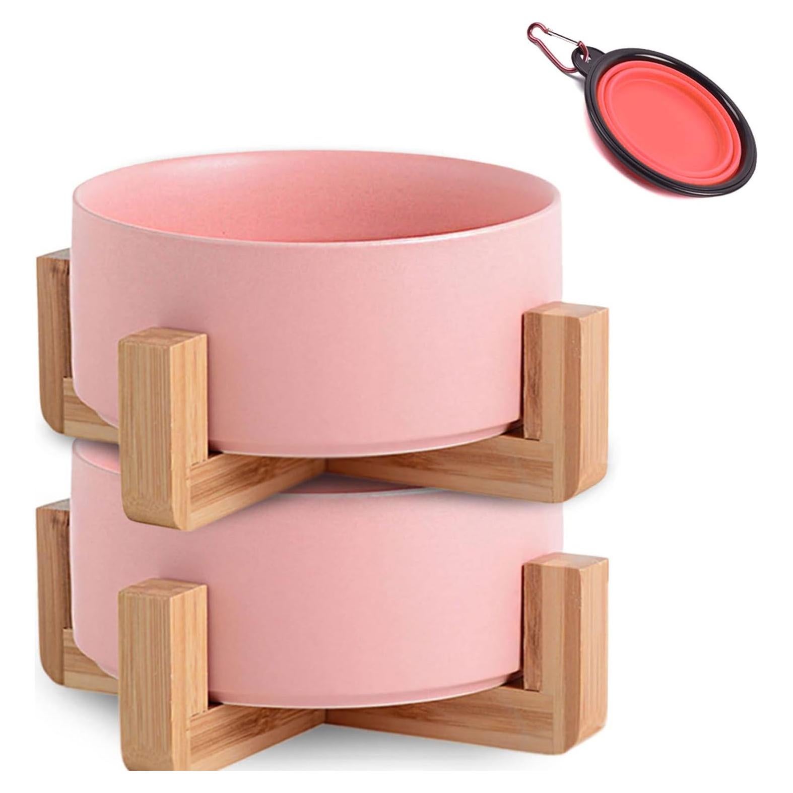 Tazones de Cerámica para Perros y Gatos Petygooing Rosa 400ml