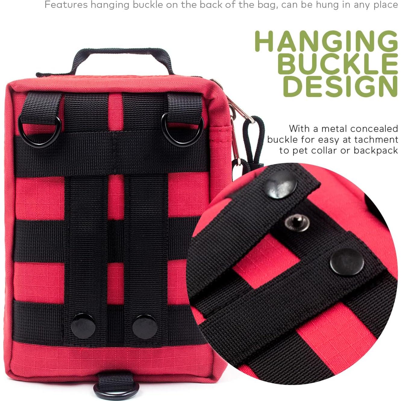 Kit de Primeros Auxilios para Mascotas Lanpowkin 160 Piezas Rojo