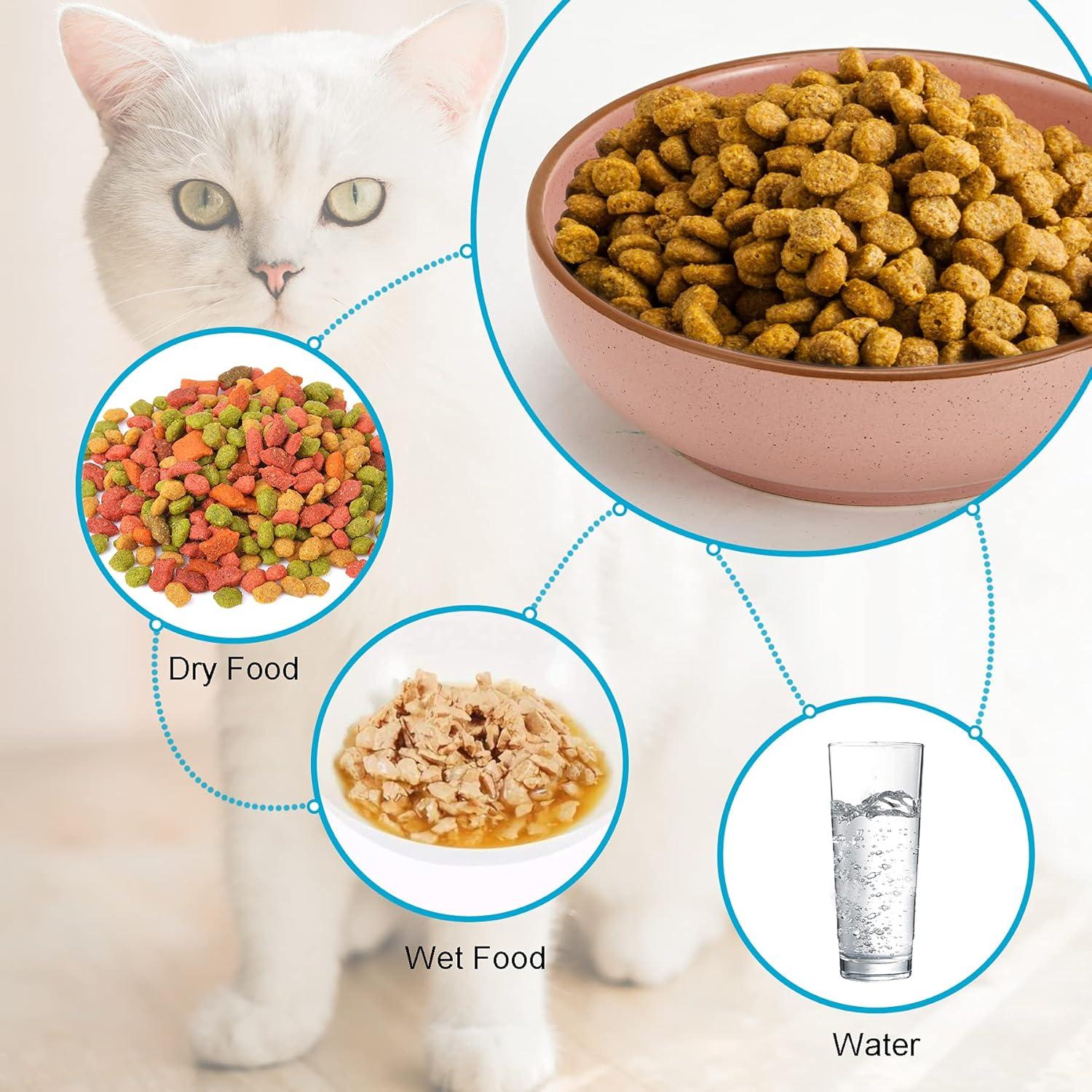 Cuencos de Cerámica para Gatos Howise - Set de 3 Rosa 13.2 cm