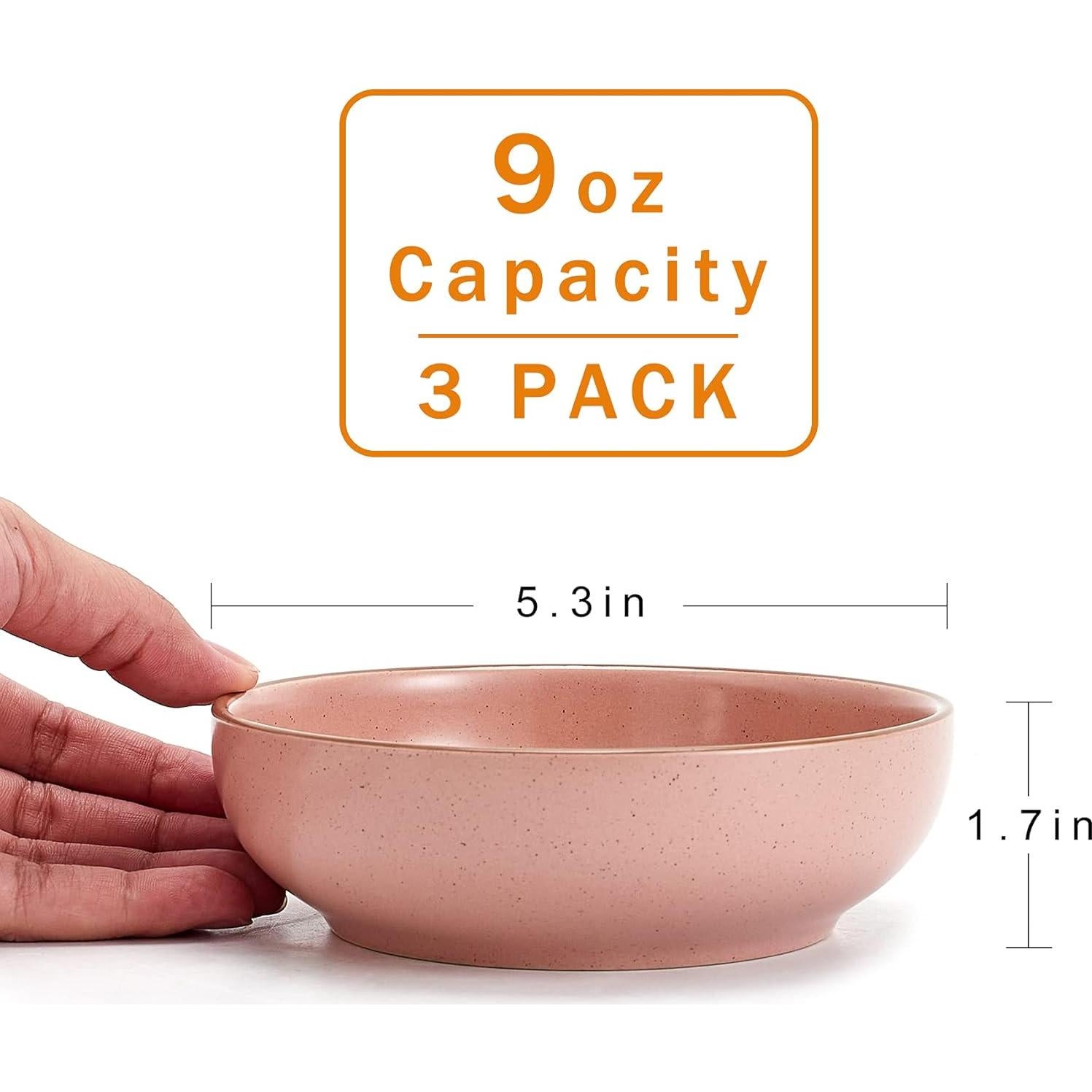Cuencos de Cerámica para Gatos Howise - Set de 3 Rosa 13.2 cm