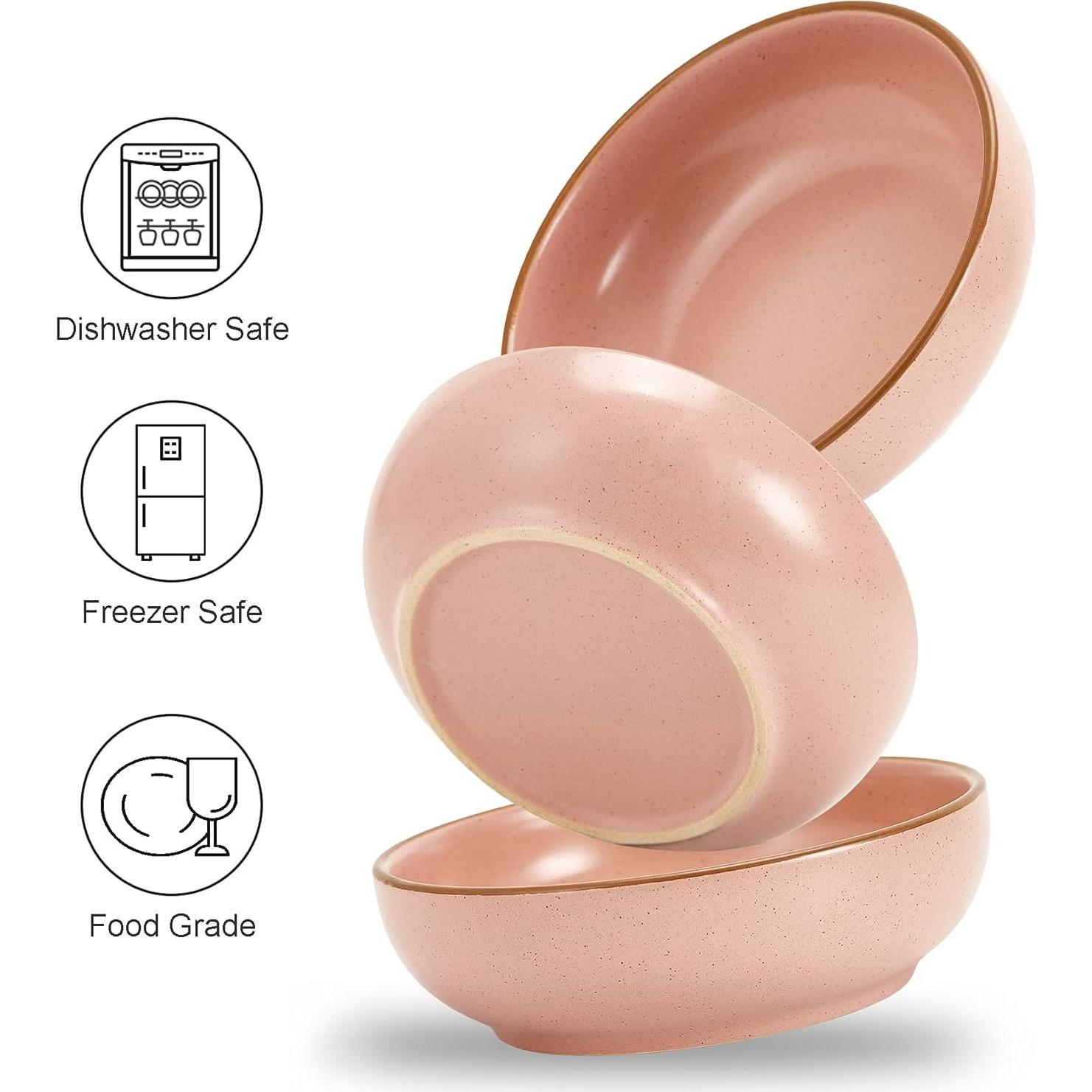 Cuencos de Cerámica para Gatos Howise - Set de 3 Rosa 13.2 cm