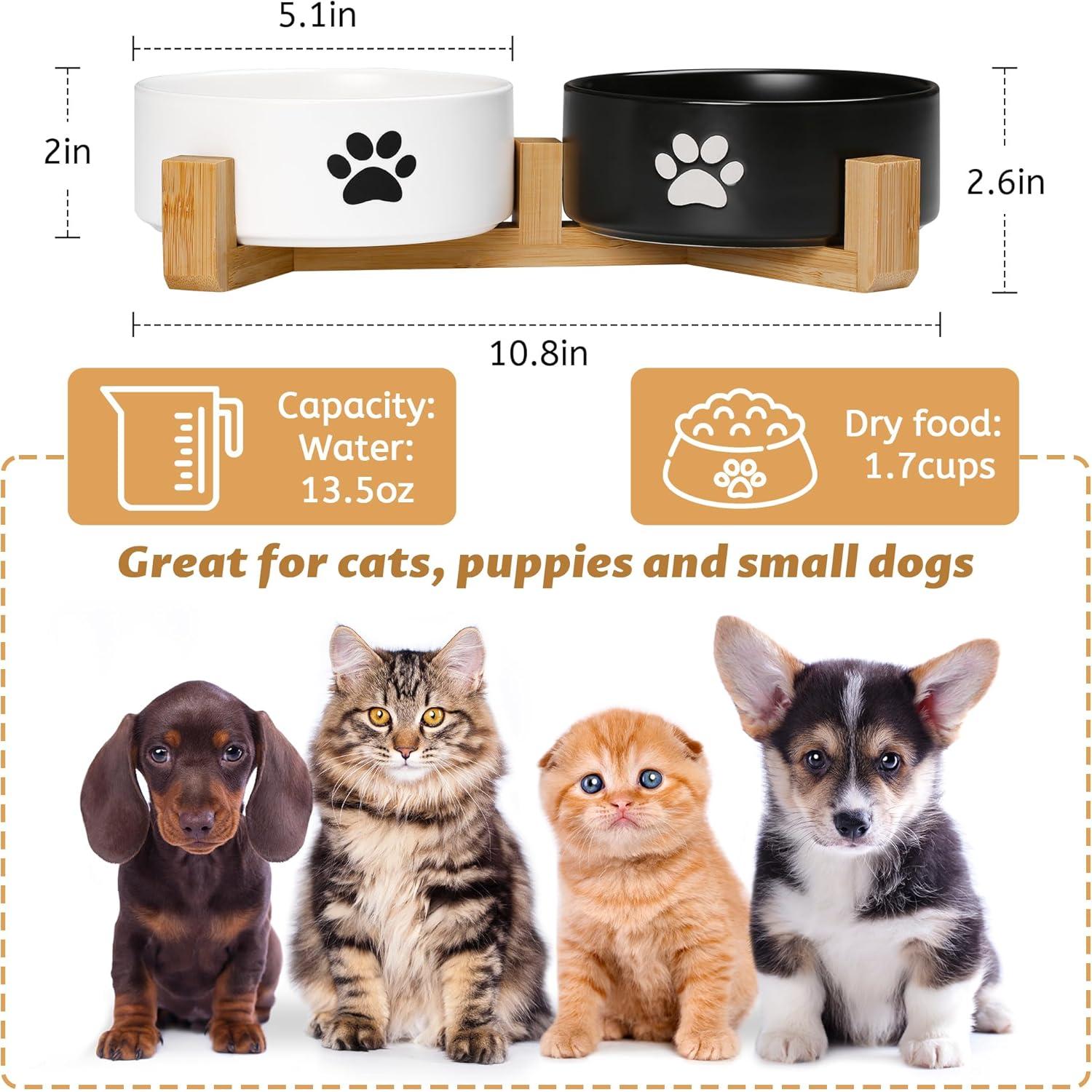 Cuencos de Cerámica Antideslizantes para Perros y Gatos - Kitwinney