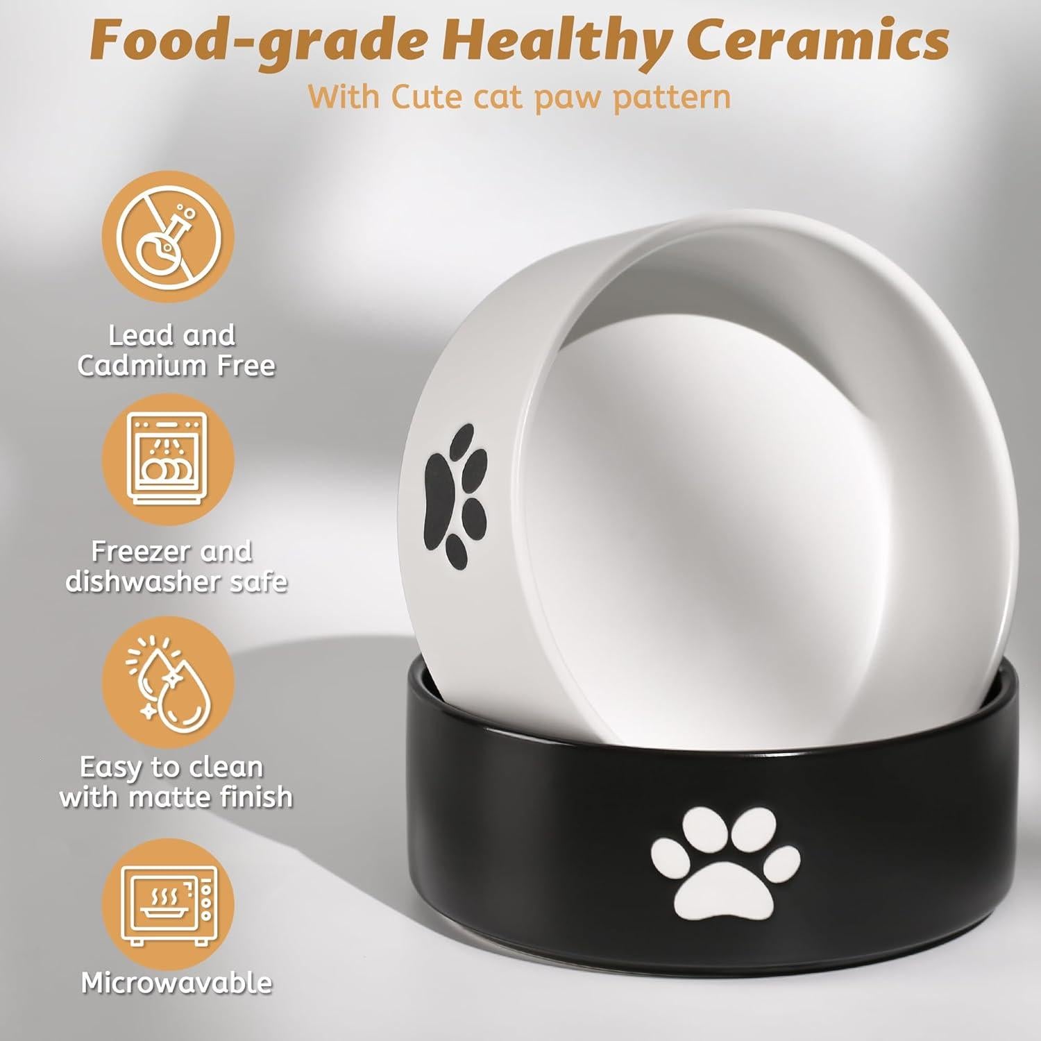 Cuencos de Cerámica Antideslizantes para Perros y Gatos - Kitwinney