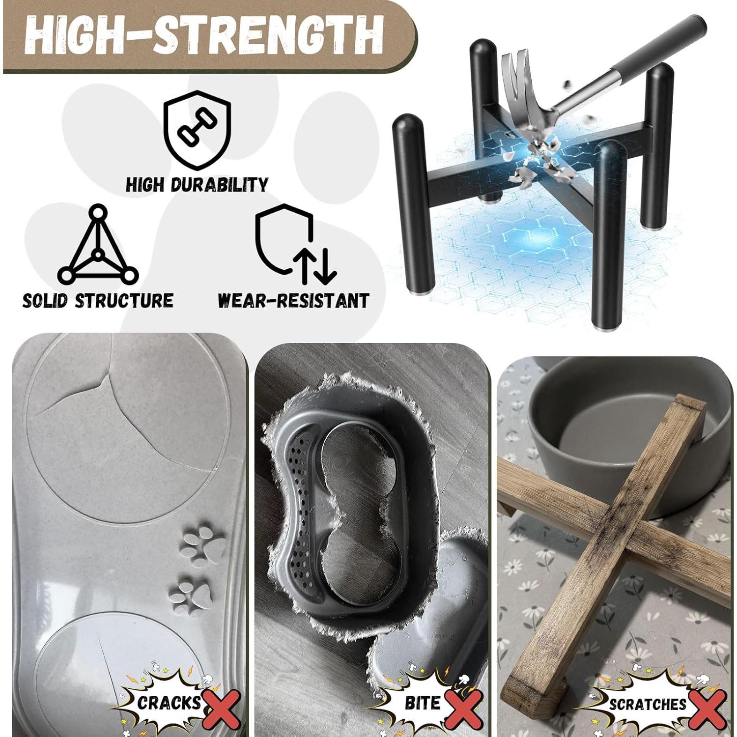 Tazón Elevado para Perros PTOBER Cerámica Verde 15.24 cm 2 Tazas