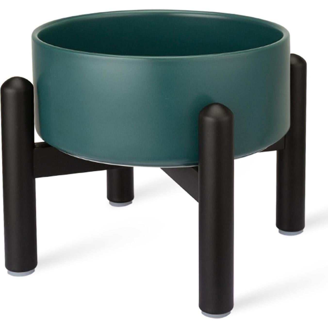 Tazón Elevado para Perros PTOBER Cerámica Verde 15.24 cm 2 Tazas