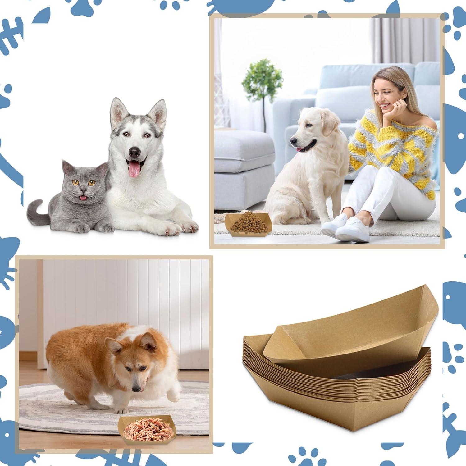 Cuencos Desechables para Mascotas LLHQAMT 50 Piezas 8.5cm