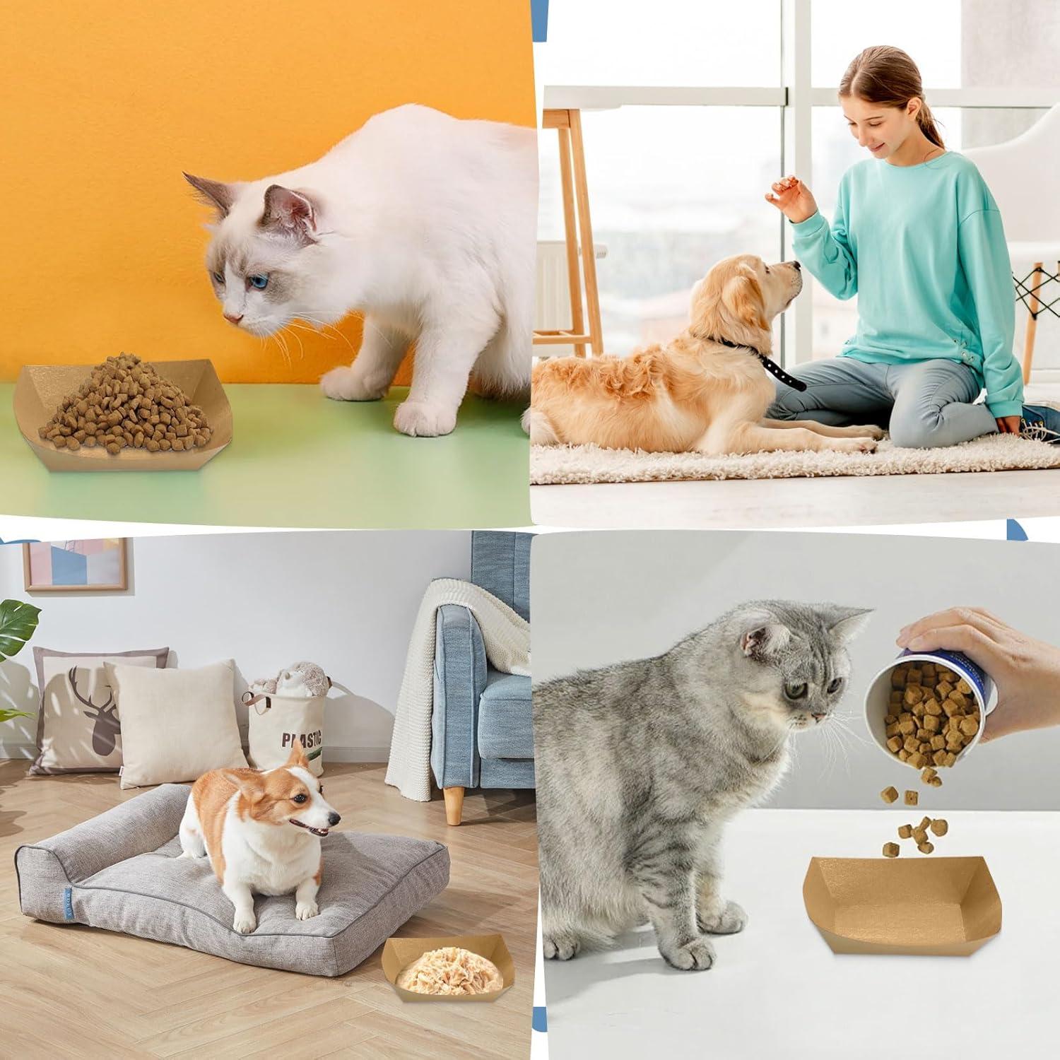 Cuencos Desechables para Mascotas LLHQAMT 50 Piezas 8.5cm