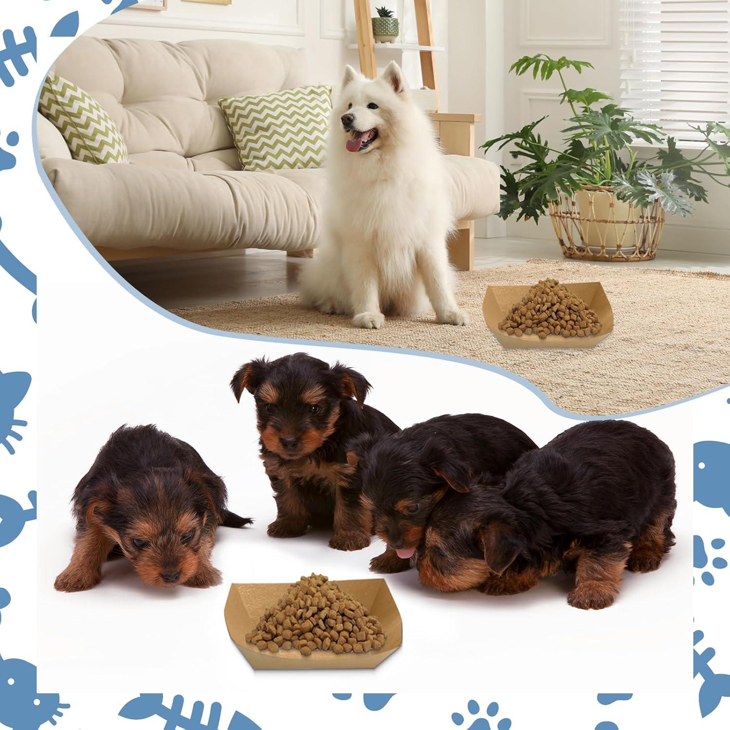 Cuencos Desechables para Mascotas LLHQAMT 50 Piezas 8.5cm