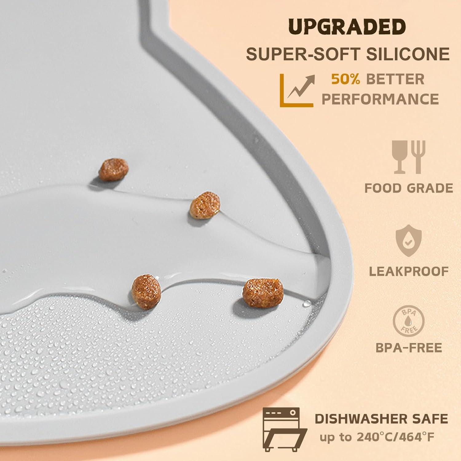 Alfombrilla de Silicona para Comida de Gato TOKAYIFE 44.5x25cm Gris