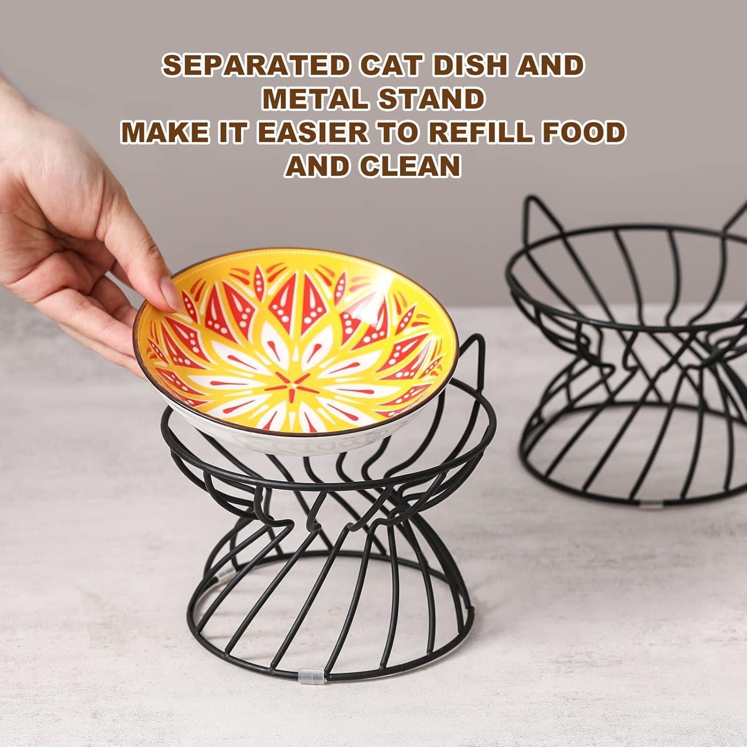 Soporte Elevado para Plato de Gato AHX - Hierro Antideslizante 15x12 cm