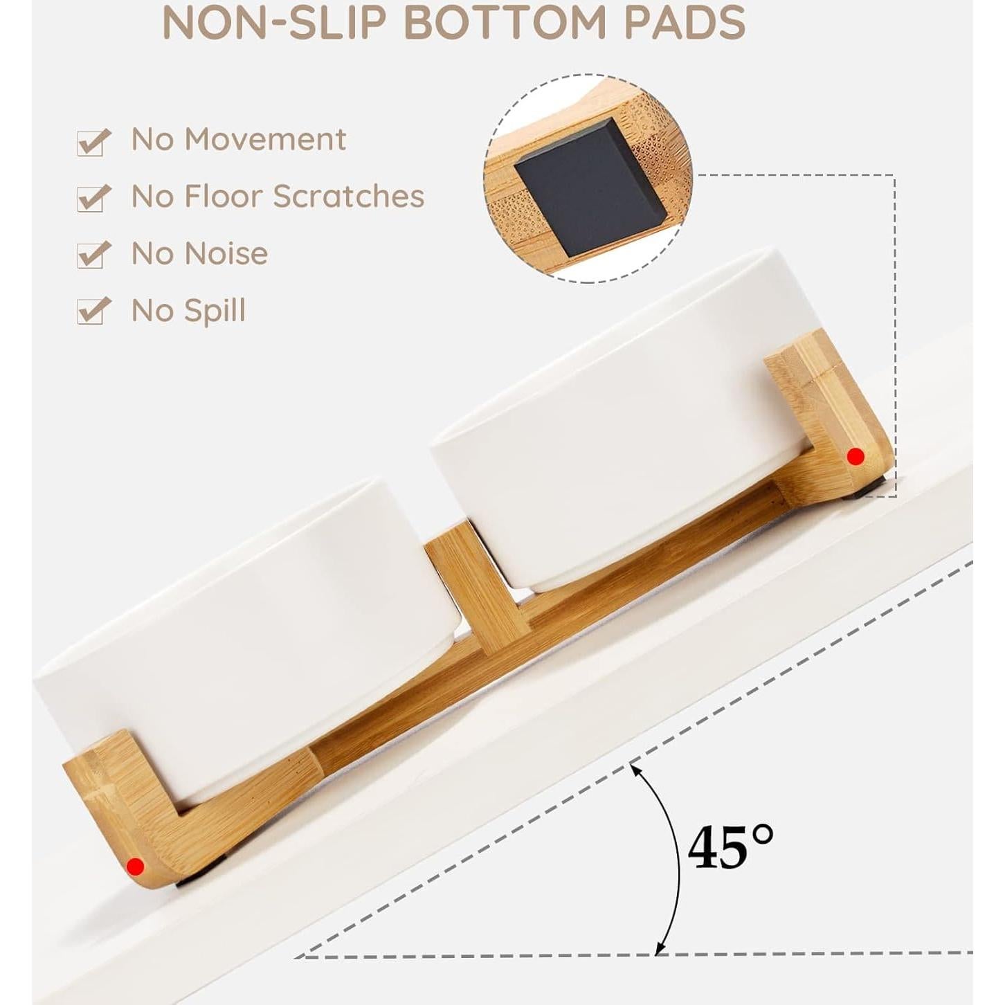 Tazón de Cerámica para Perros y Gatos SpunkyJunky 850 ml Doble