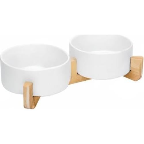 Tazón de Cerámica para Perros y Gatos SpunkyJunky 850 ml Doble