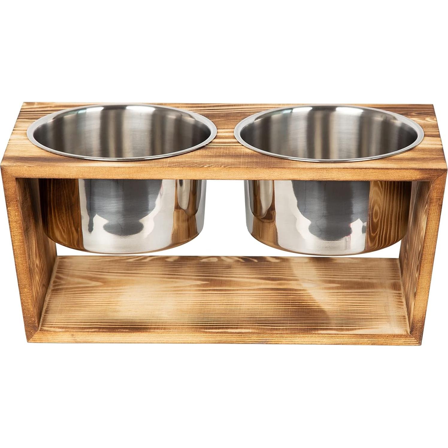 Soporte Elevado para Cuencos de Perros y Gatos VERGOODR Marrón